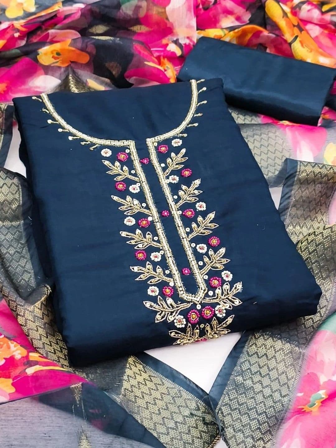 Moda Rapido Embroidered Unstitched Dress Material - view 1