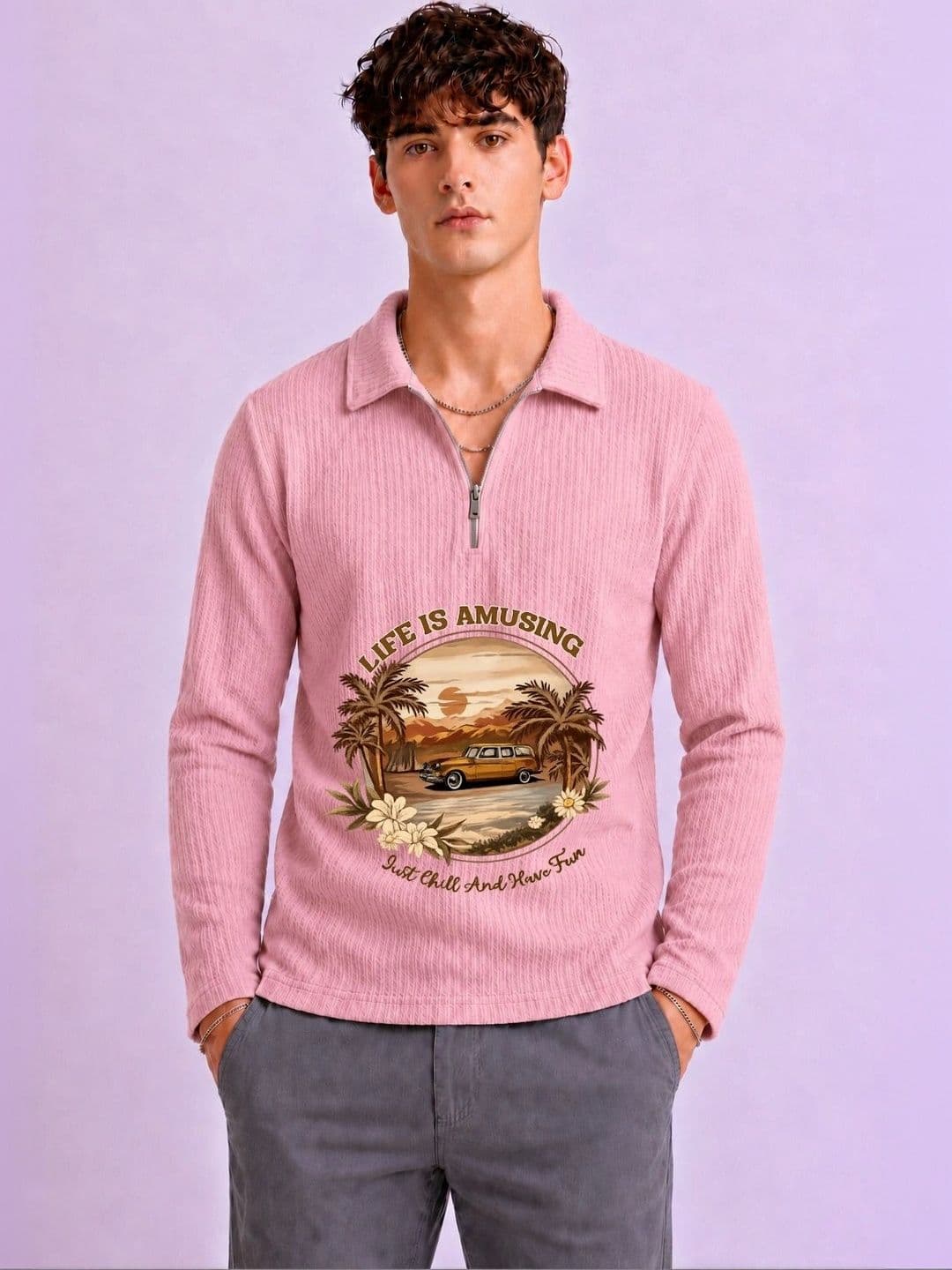 Mobox Men Printed Polo Collar T-shirt - view 1