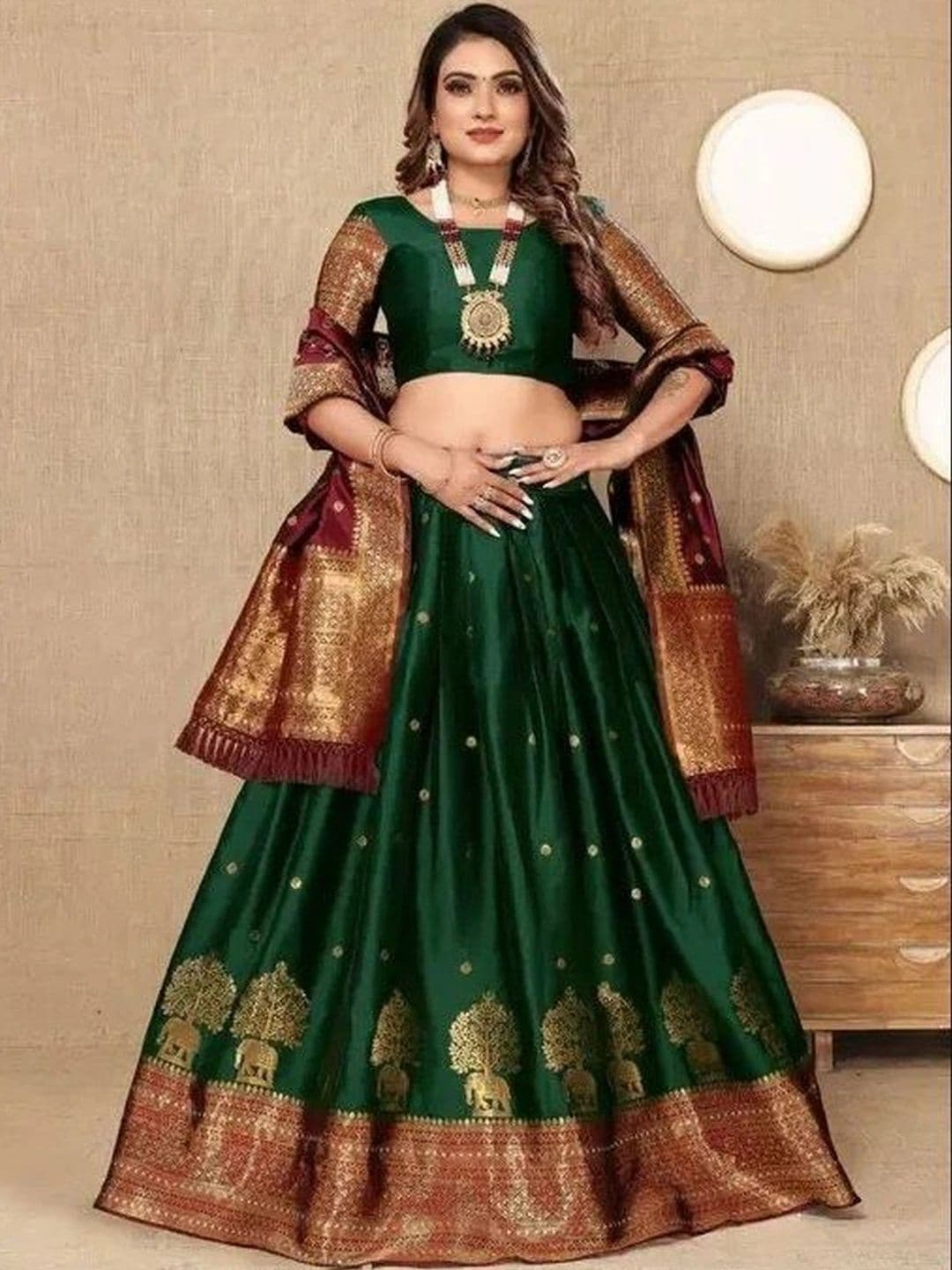 Kinjhit Fashion Unstitched Lehenga & Blouse With Dupatta - view 1