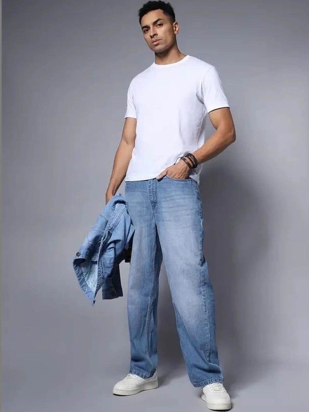 BREXX Men Jean Straight Fit Mid-Rise Low Distress Stretchable Jeans - view 1