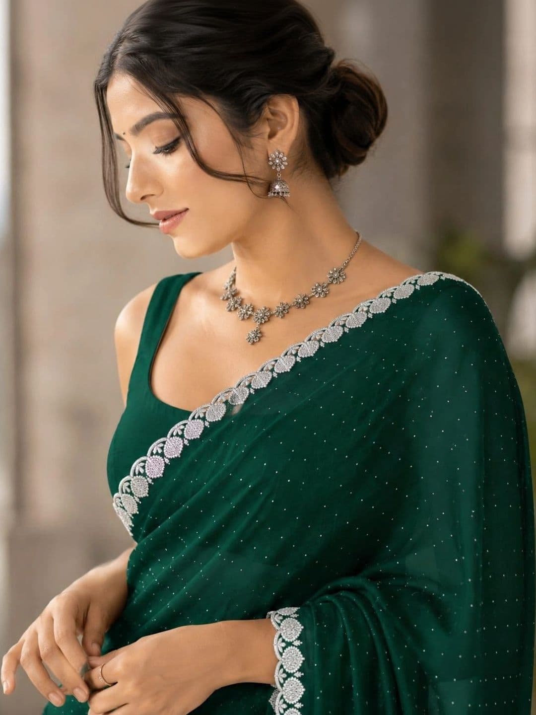 RANGVYRA LIFESTYLE Women Embellished Art Silk Saree with Blouse Piece - view 1