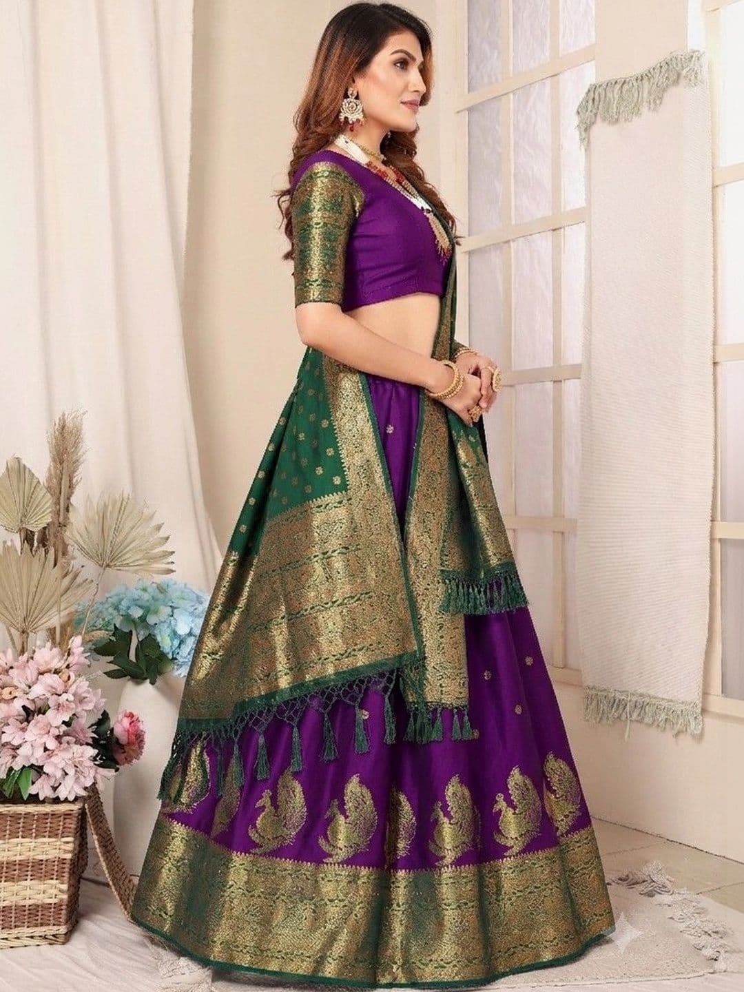 Kinjhit Fashion Unstitched Lehenga & Blouse With Dupatta - view 1
