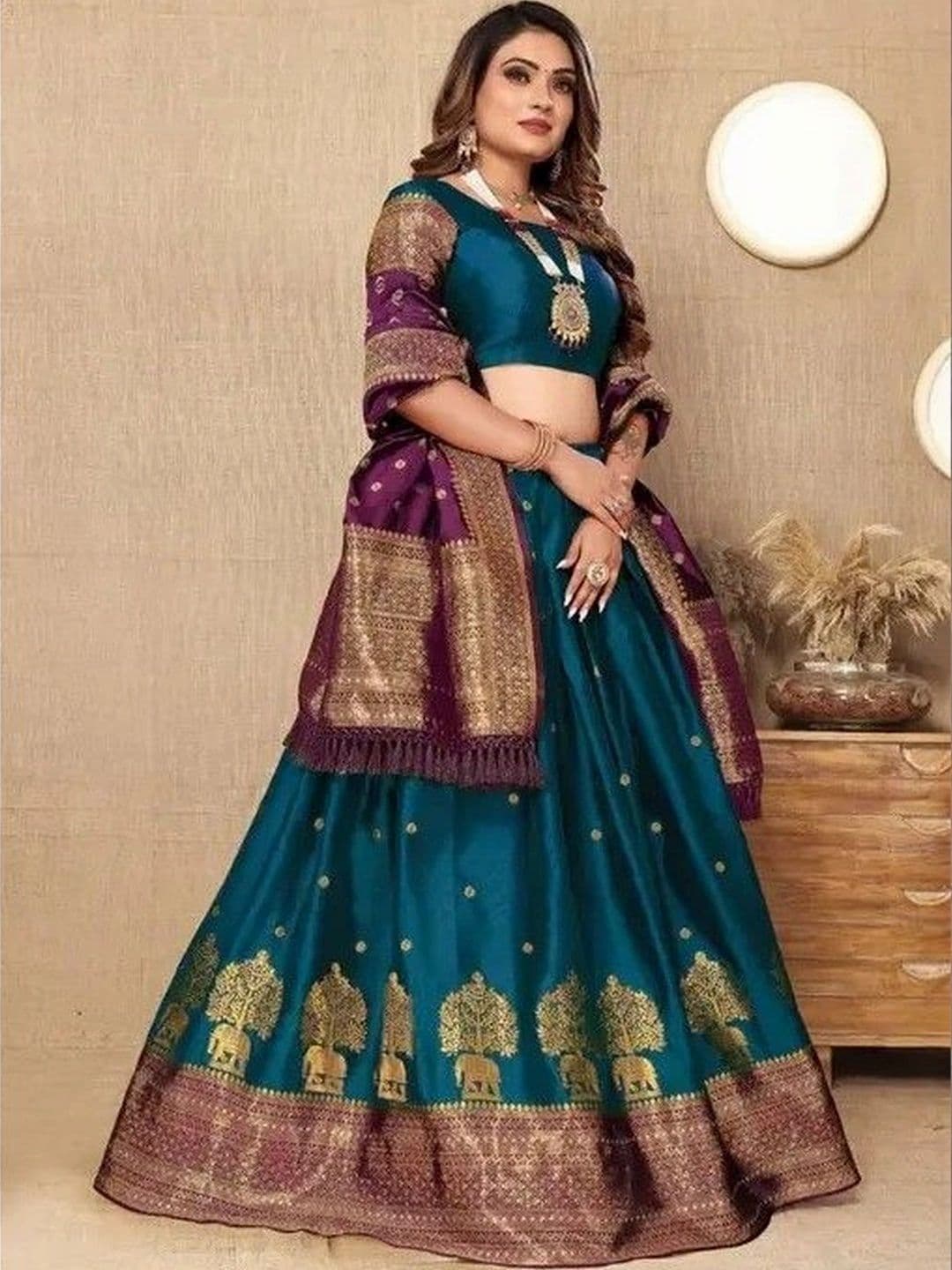 tathastufab Unstitched Lehenga & Blouse With Dupatta - view 1