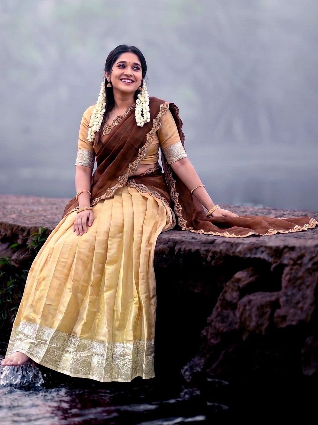 LOOKNBOOK ART Embroidered Ready to Wear Lehenga & Unstitched Blouse With Dupatta - view 1