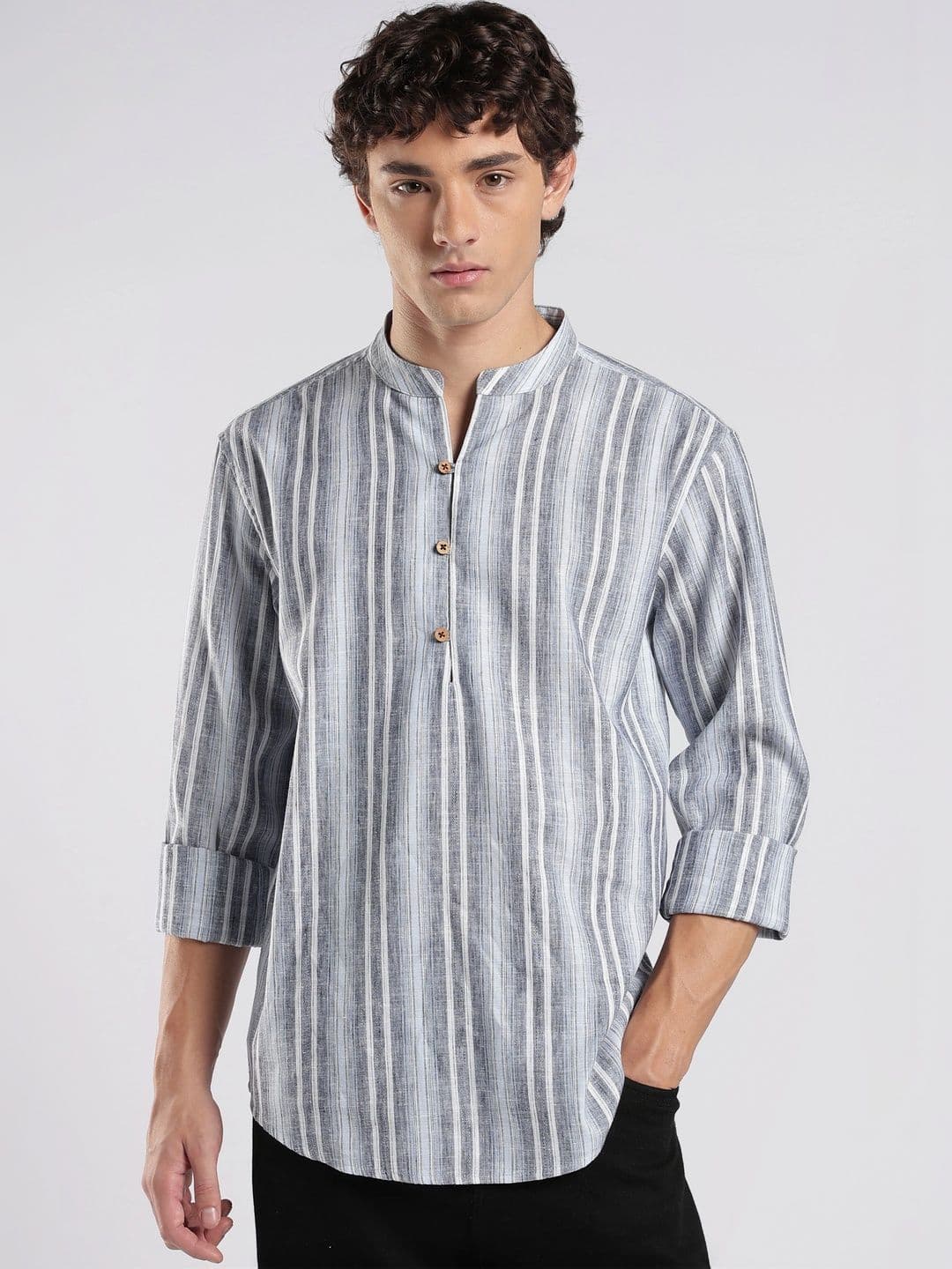 HERE&NOW Men Striped Kurta - view 1