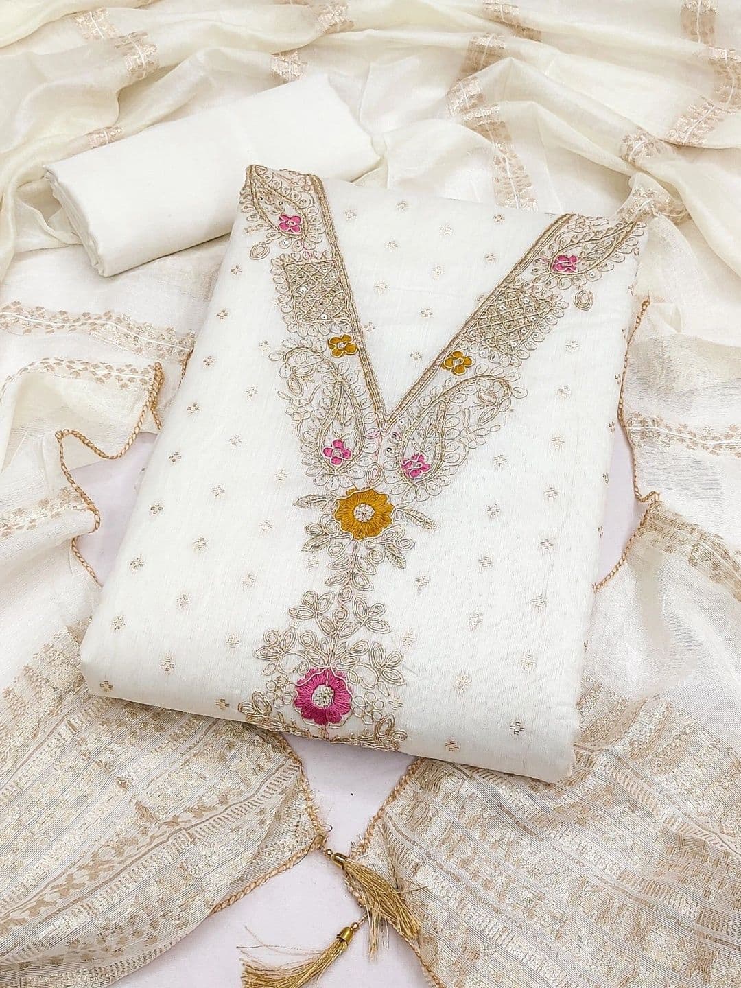 Moda Rapido Embroidered Unstitched Dress Material - view 1