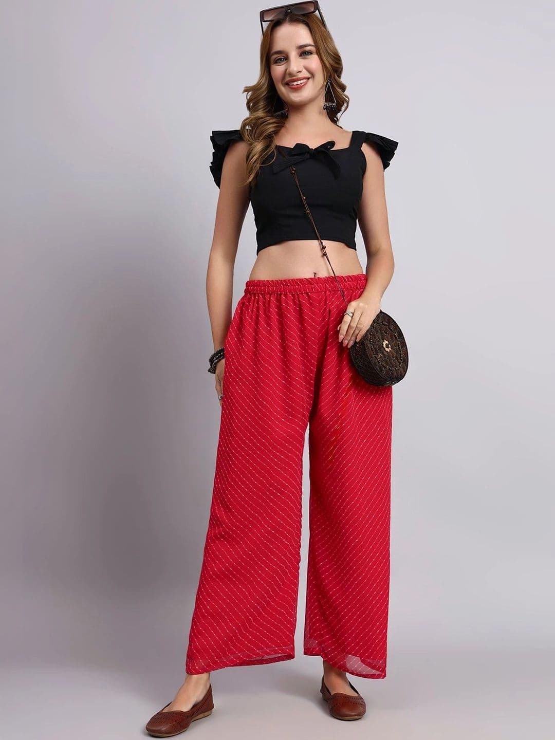 JDS LIFESTYLE Women Knitted Georgette Ethnic Palazzos - view 1