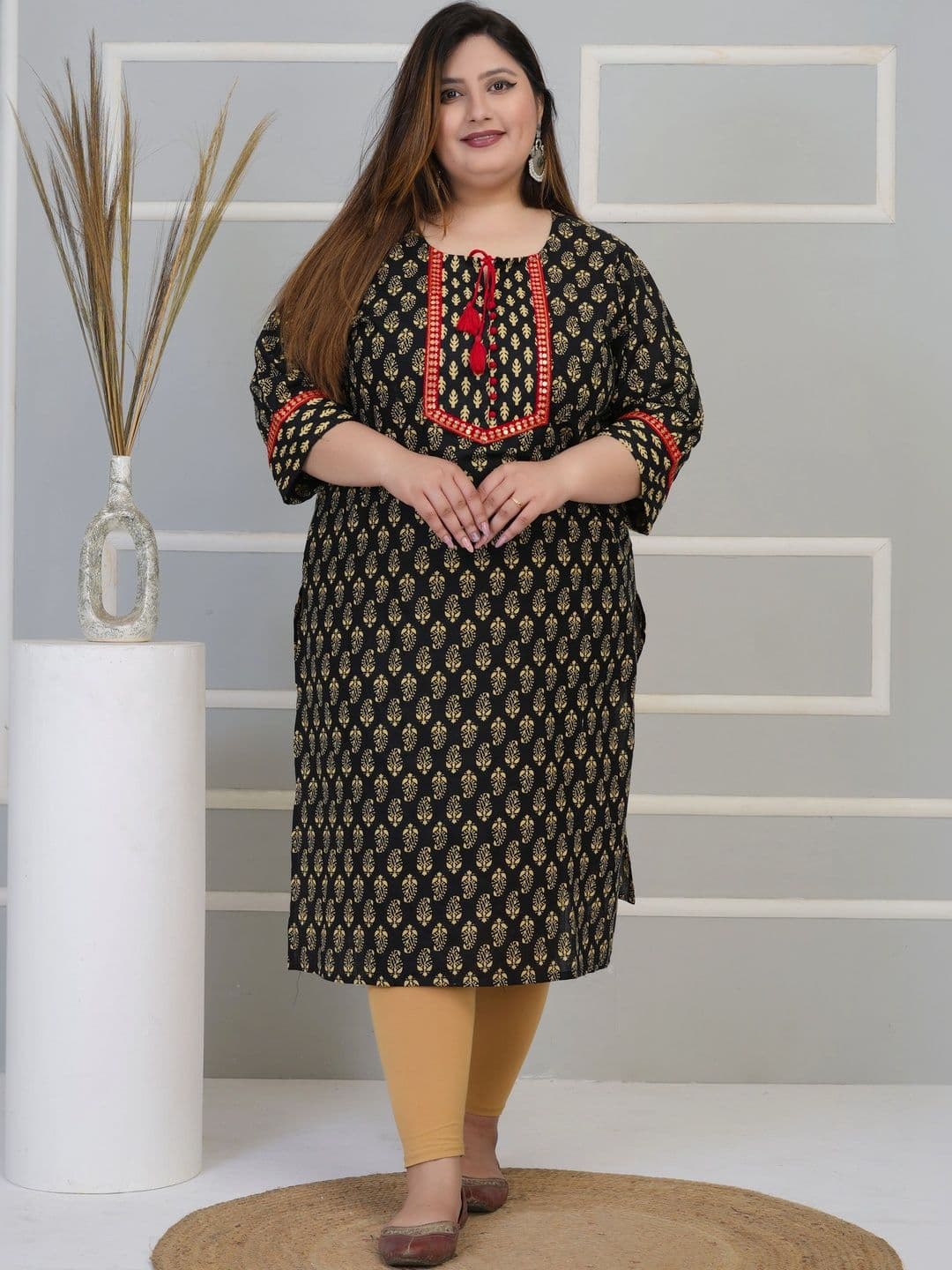 Sztori Women Ethnic Motifs Printed Thread Work Indie Prints Kurta - view 1