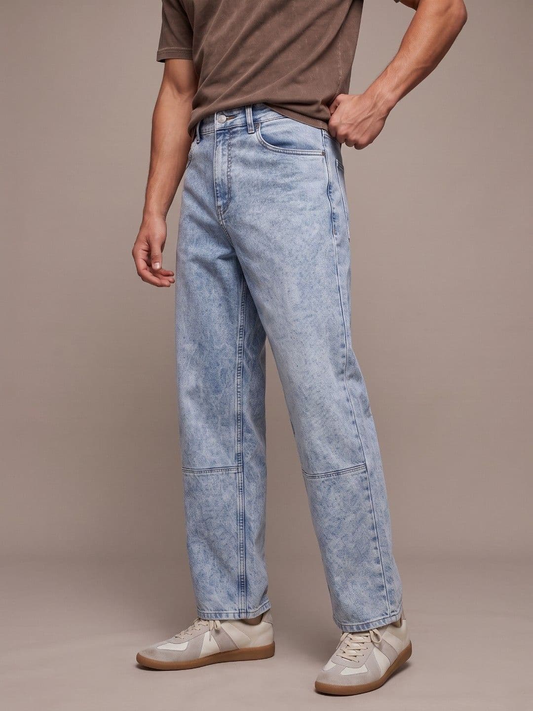 glitchez Men Barrel Fit Heavy Fade Stretchable Jeans - view 1