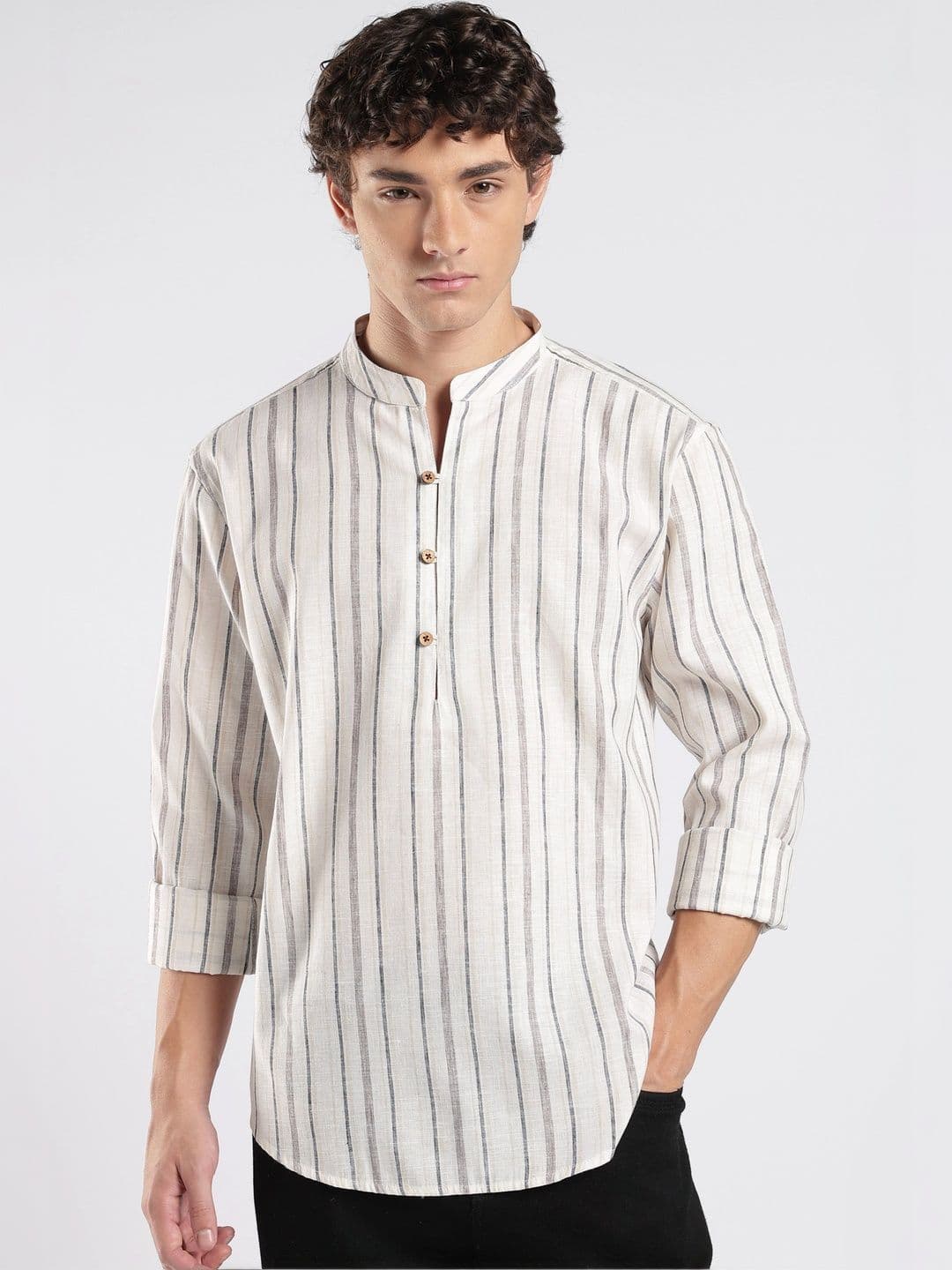 HERE&NOW Men Striped Kurta - view 1