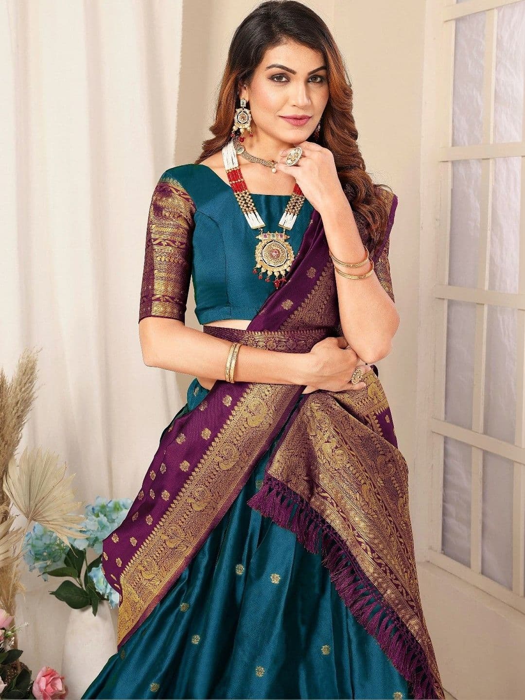 tathastufab Unstitched Lehenga & Blouse With Dupatta - view 1