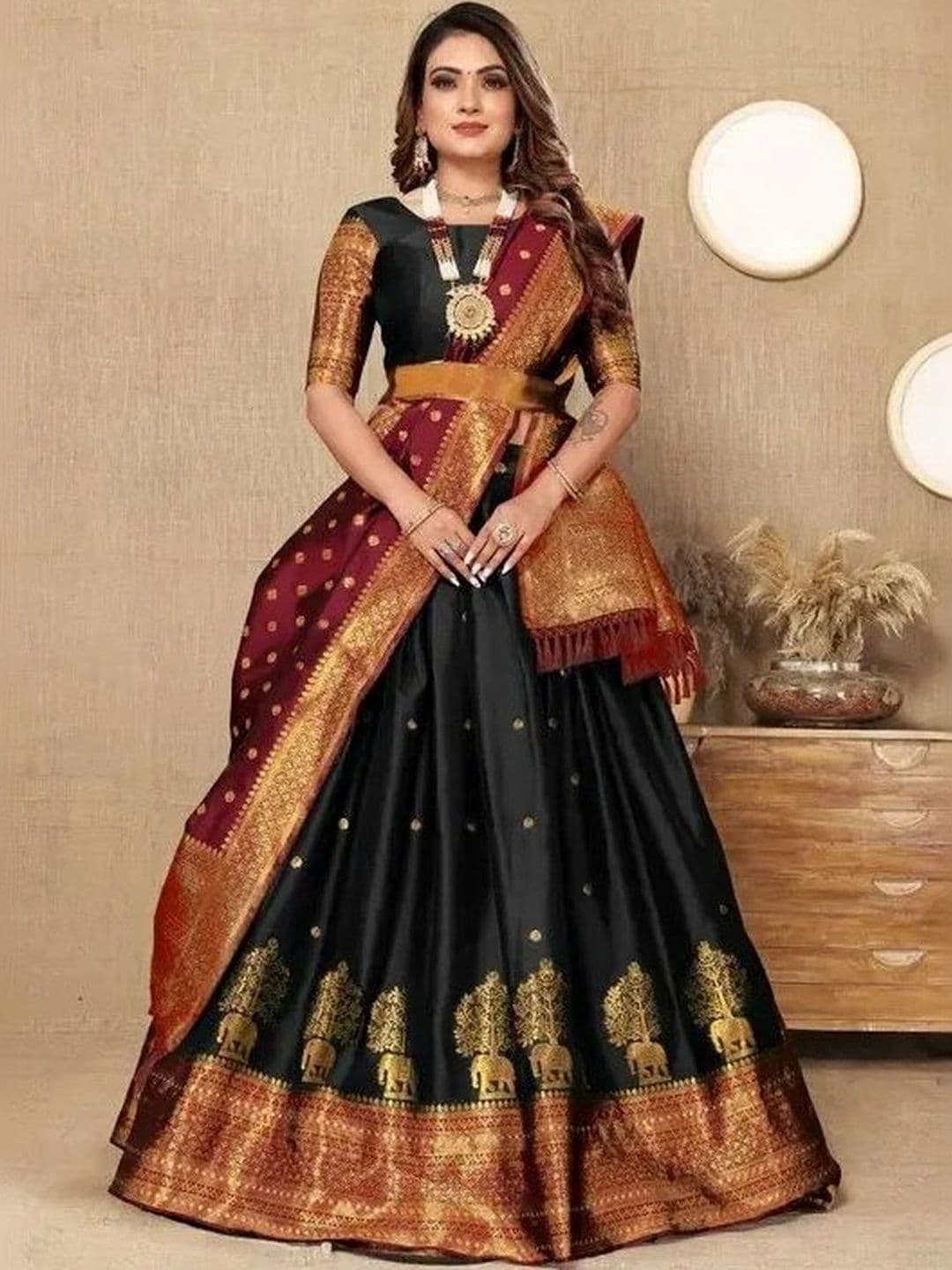 Kinjhit Fashion Unstitched Lehenga & Blouse With Dupatta - view 1
