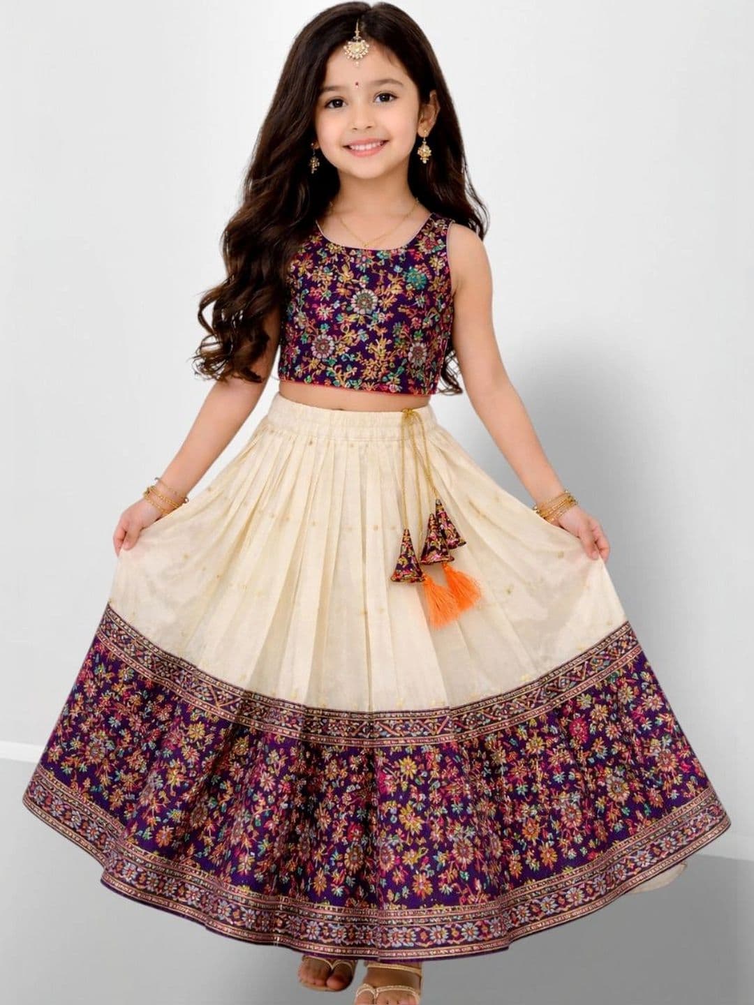 Lolark Girls Printed Ready to Wear Lehenga & - view 1