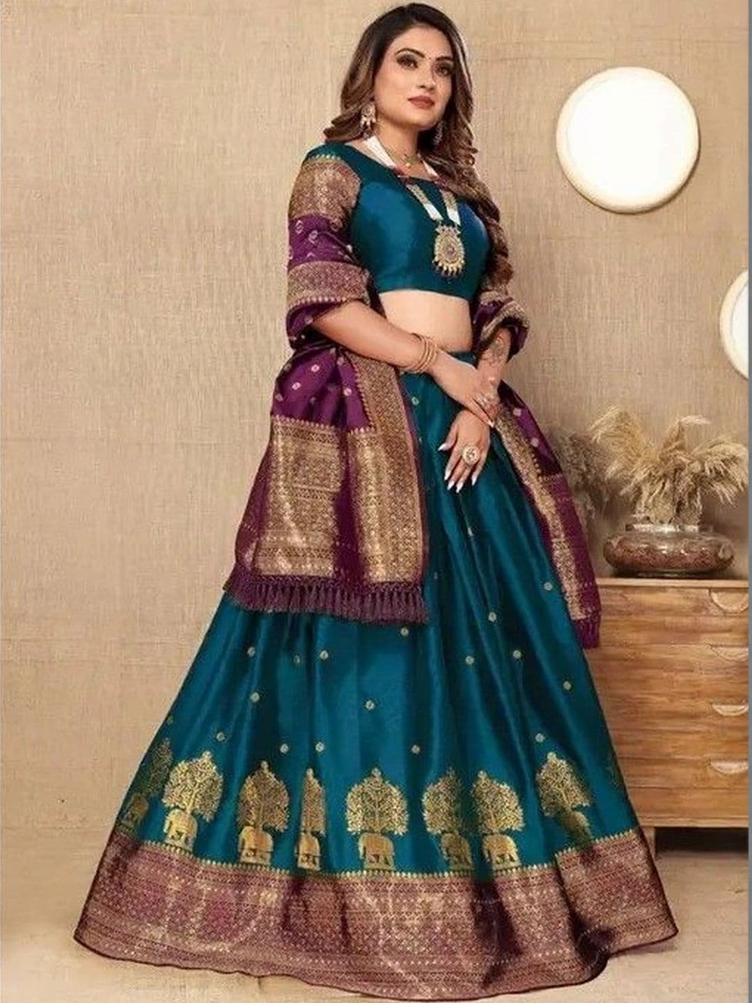 Kinjhit Fashion Unstitched Lehenga & Blouse With Dupatta - view 1