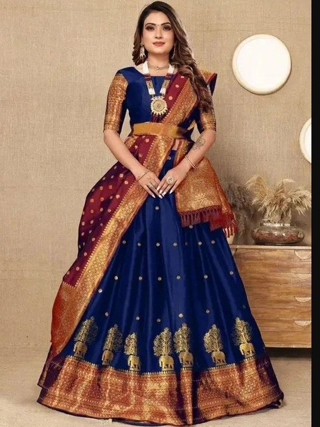 tathastufab Unstitched Lehenga & Blouse With Dupatta - view 1