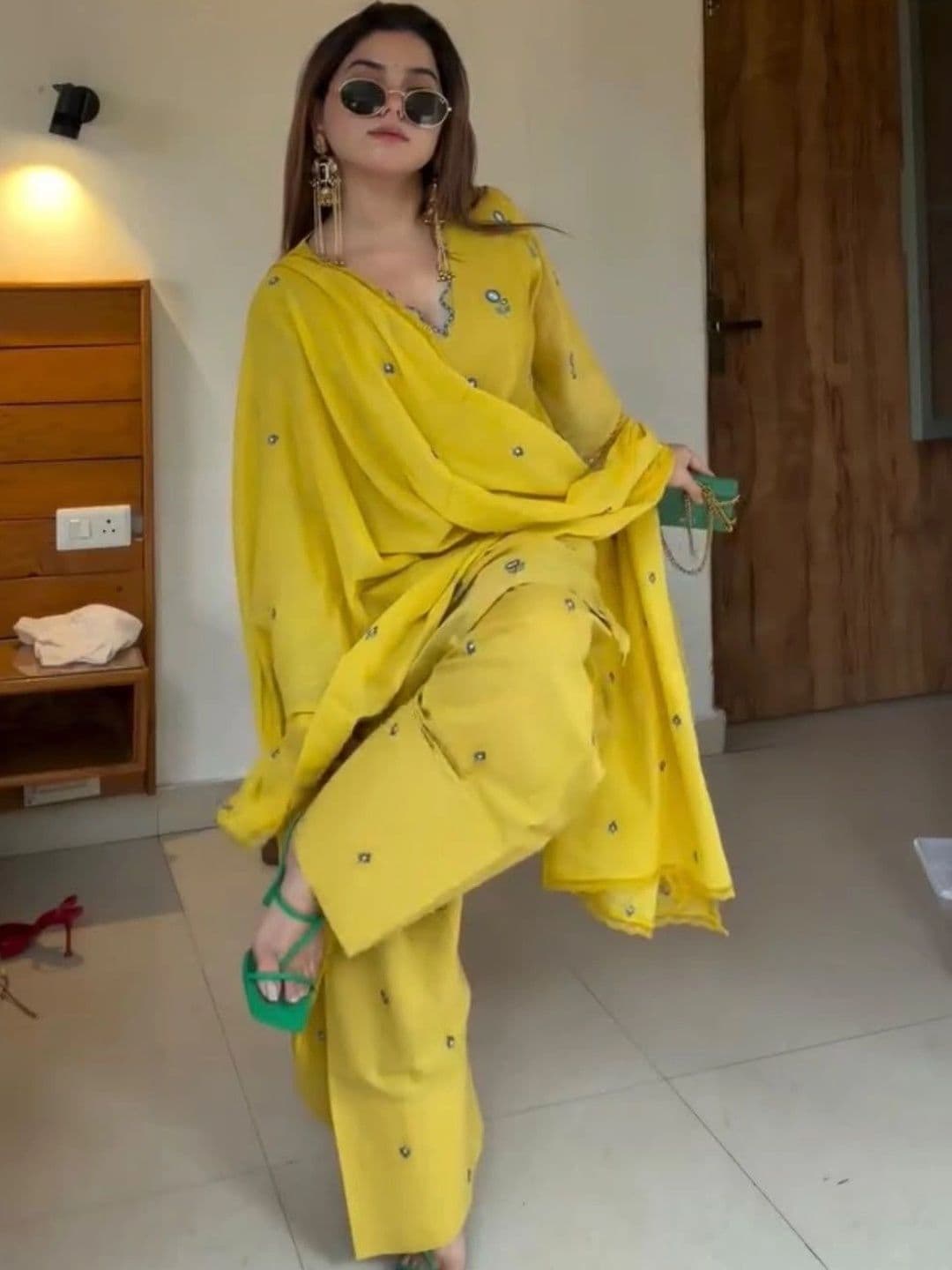 Varsha Fashion Ethnic Motifs Embroidered Thread Work Kurta with Palazzos & With Dupatta - view 1