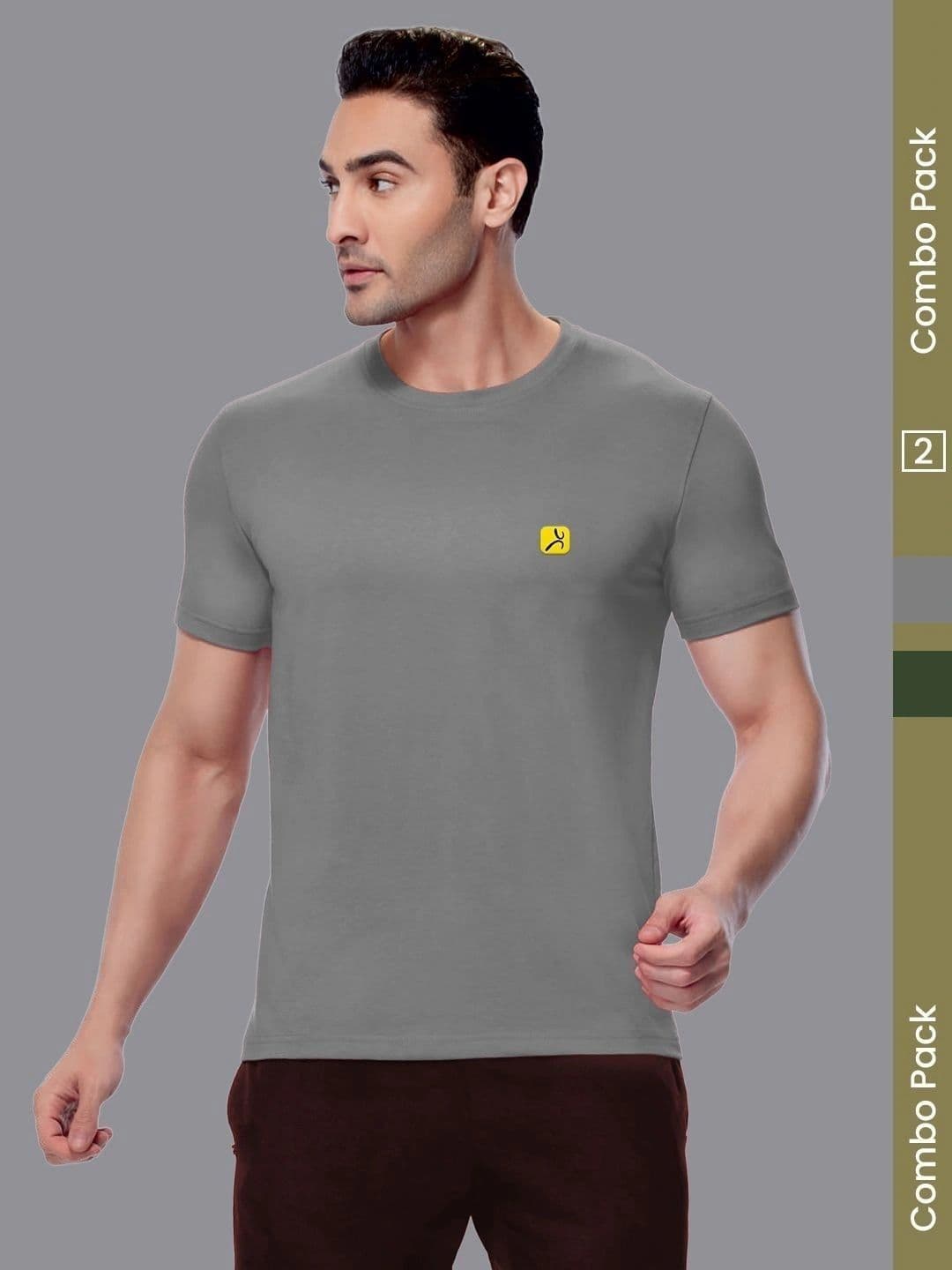 AMUL COMFY Pack Of 2 Round Neck Short Sleeve T-Shirt - view 1