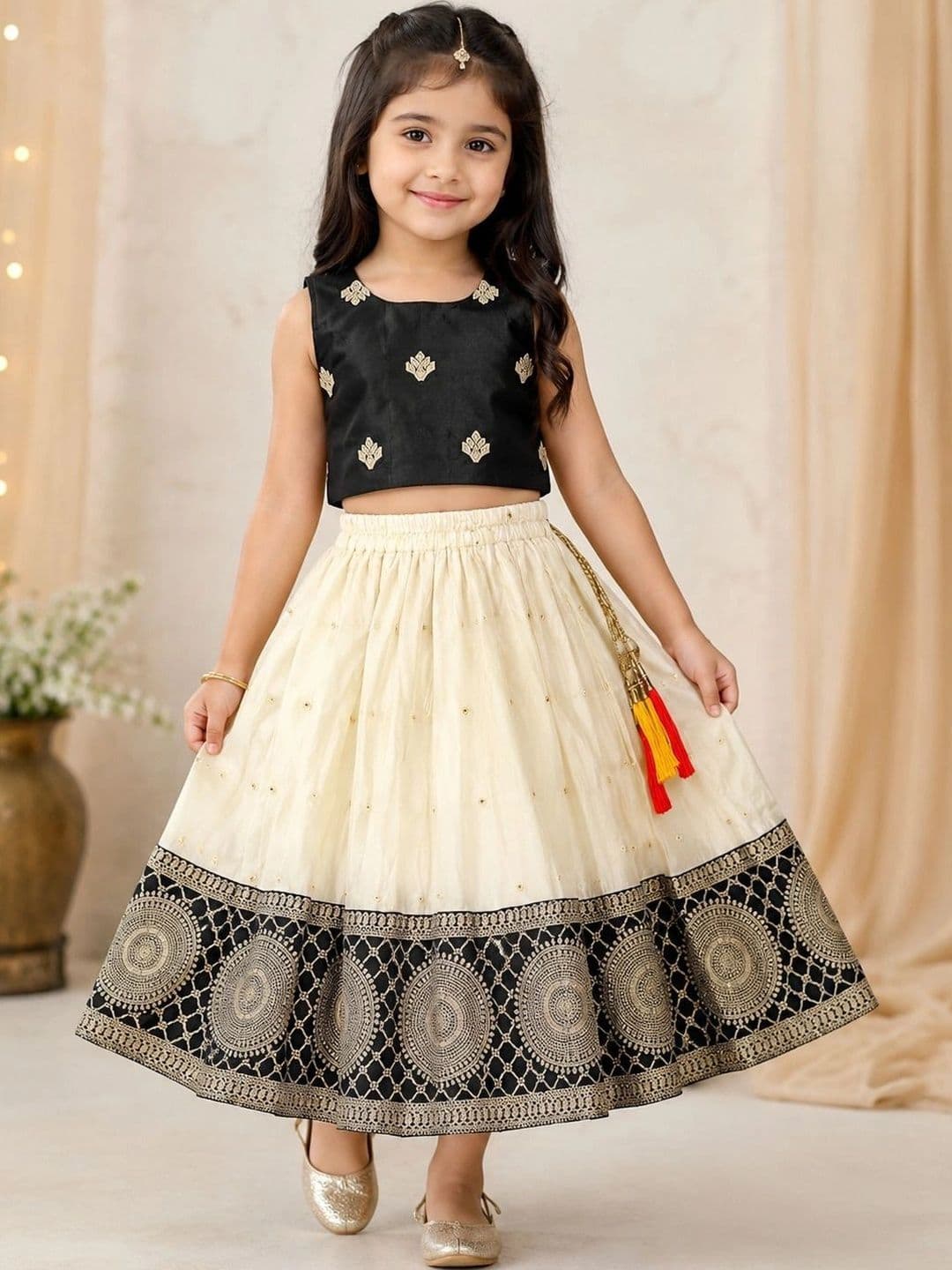Lolark Girls Embroidered Ready to Wear Lehenga & - view 1