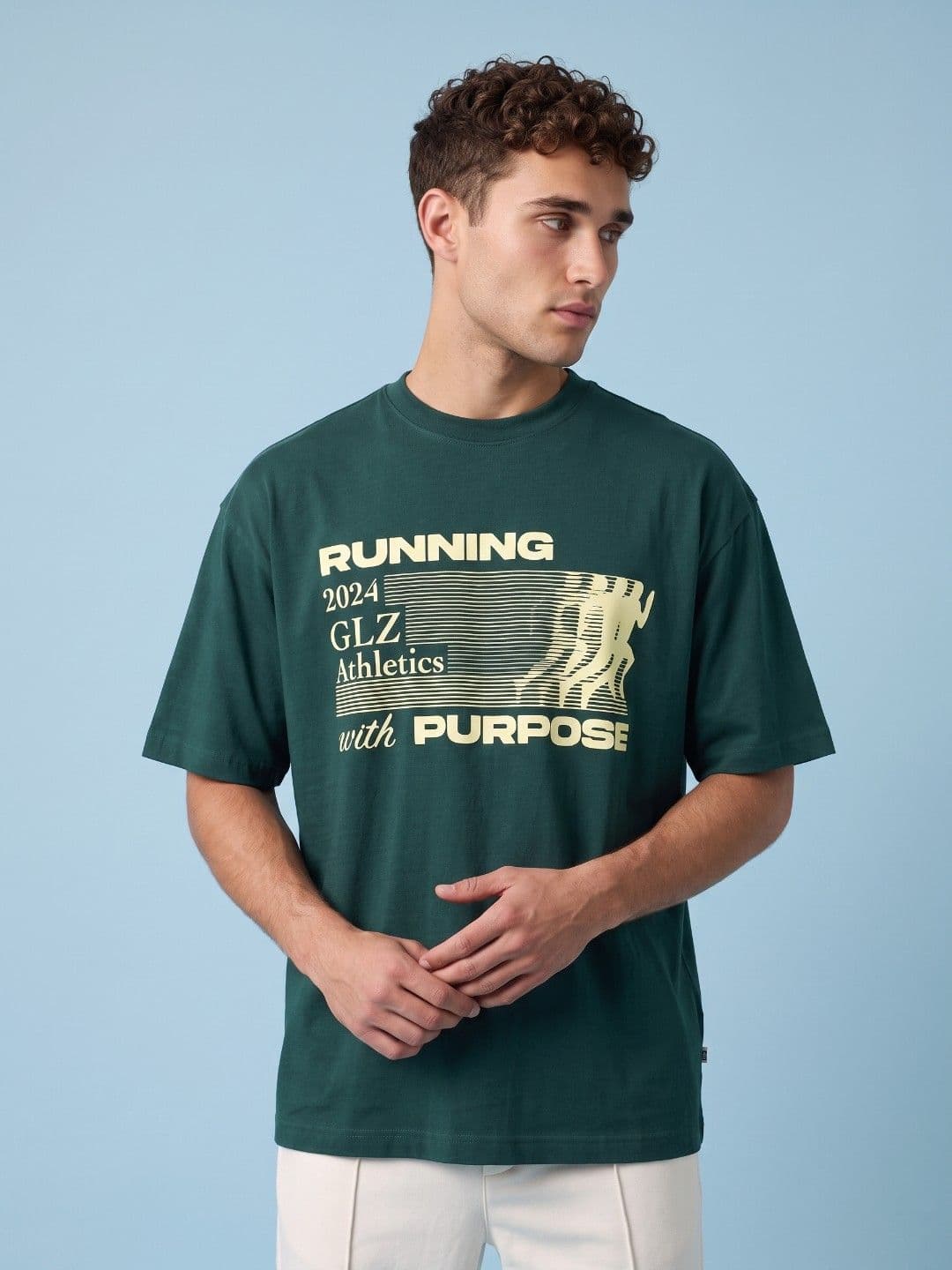 SPORT STREET by glitchez SPORT STREET Typography Printed Relaxed Fit T-shirt - view 1