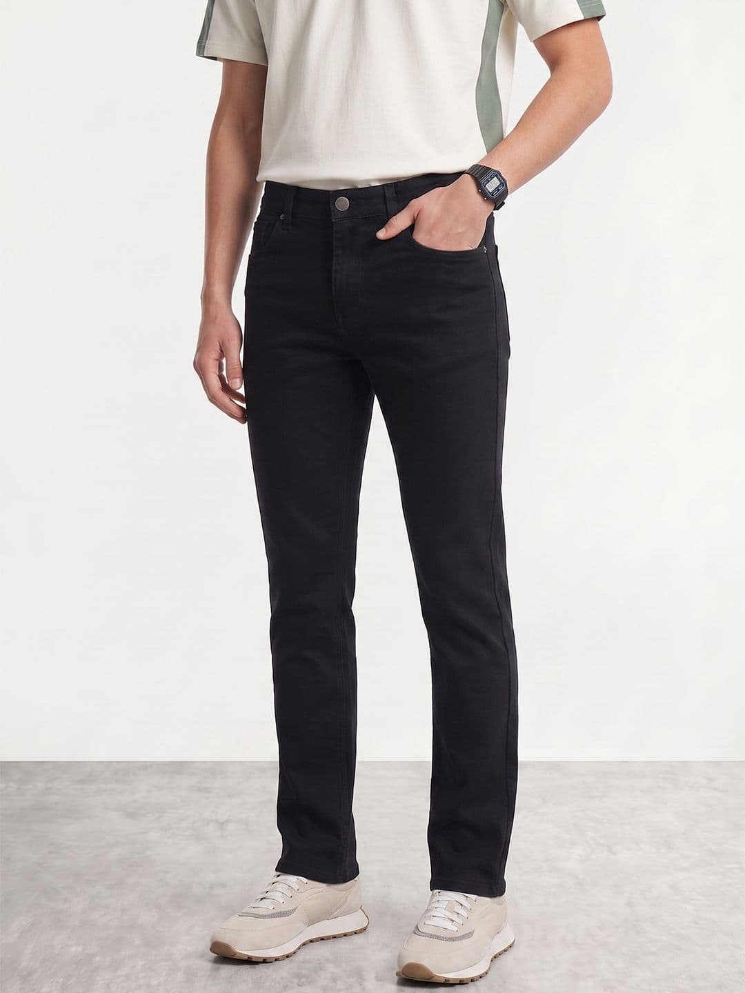 Mast & Harbour Men Straight Fit Stretchable Jeans - view 1