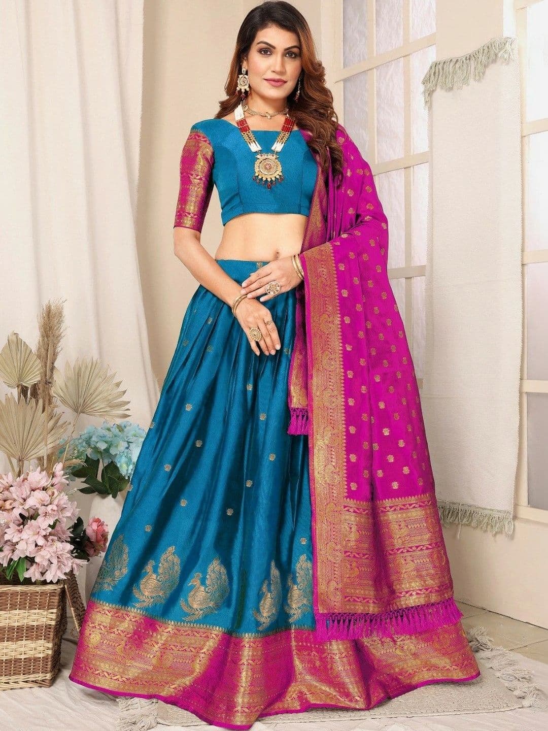 Kinjhit Fashion Unstitched Lehenga & Blouse With Dupatta - view 1