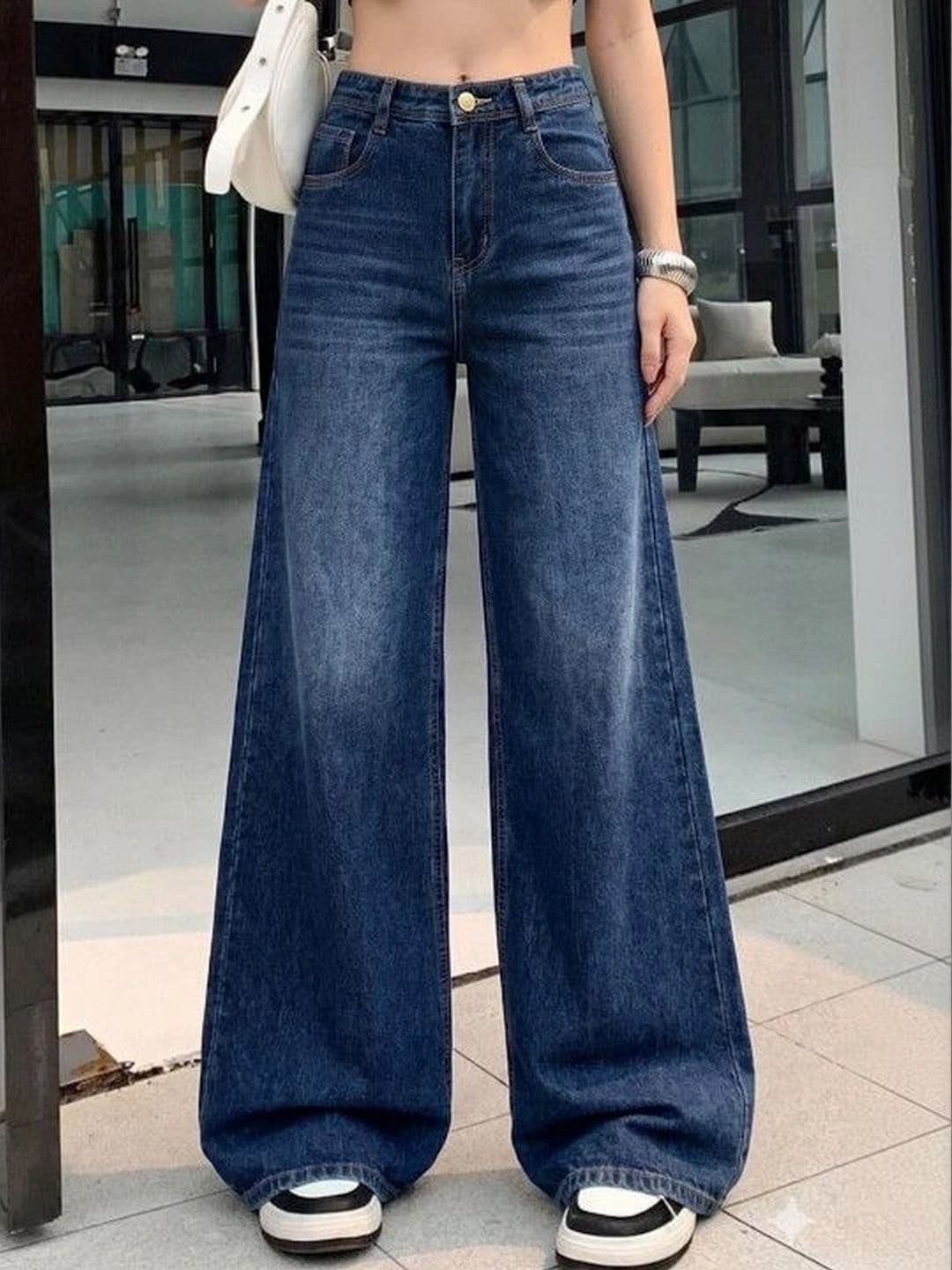 TYFFYN Women Comfort Wide Leg High-Rise Stretchable Jeans - view 1