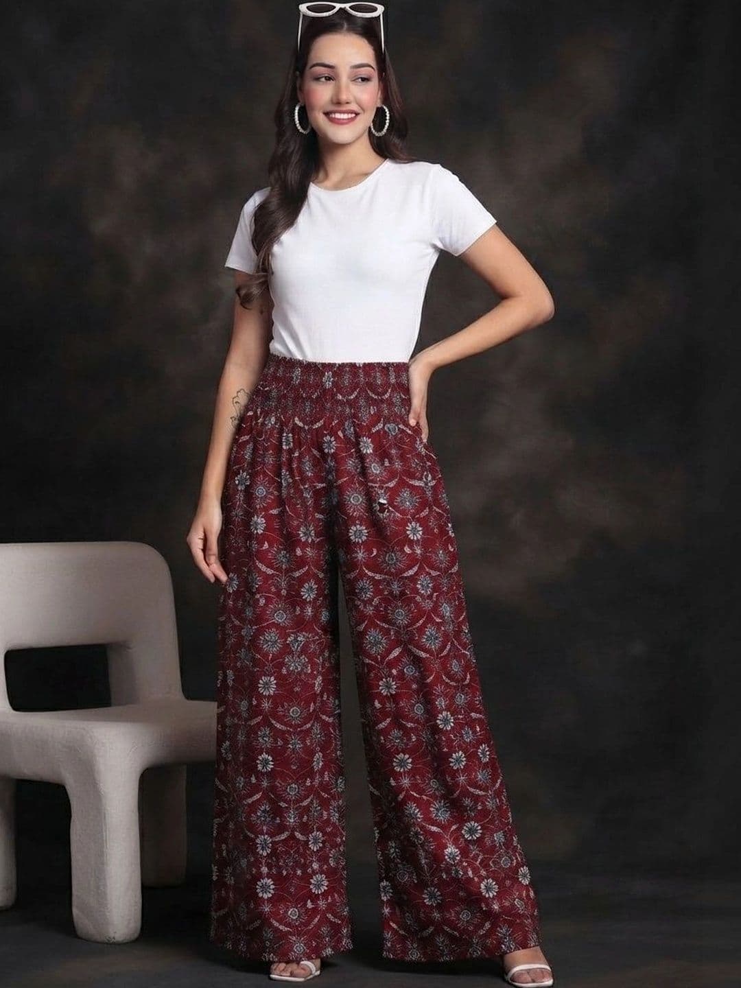 PRESHA Women Floral Printed Ethnic Palazzos - view 1