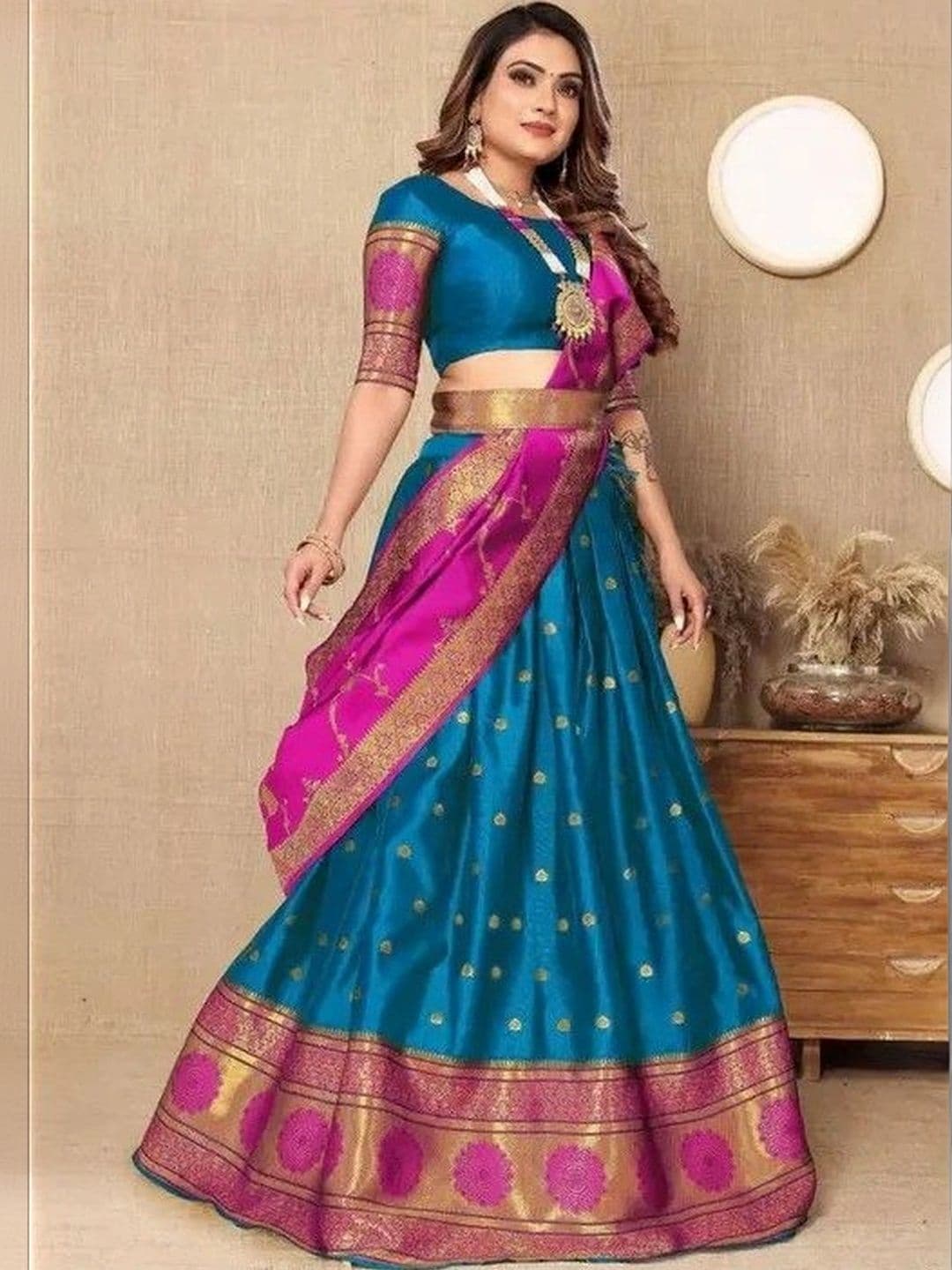 tathastufab Unstitched Lehenga & Blouse With Dupatta - view 1