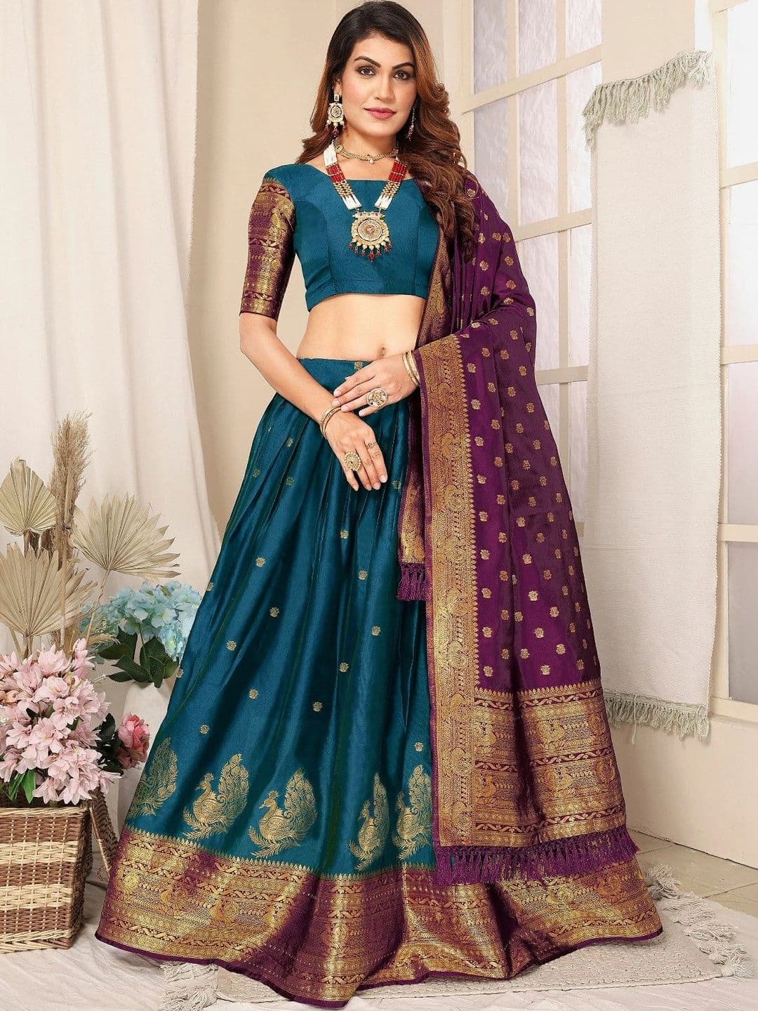 Kinjhit Fashion Unstitched Lehenga & Blouse With Dupatta - view 1