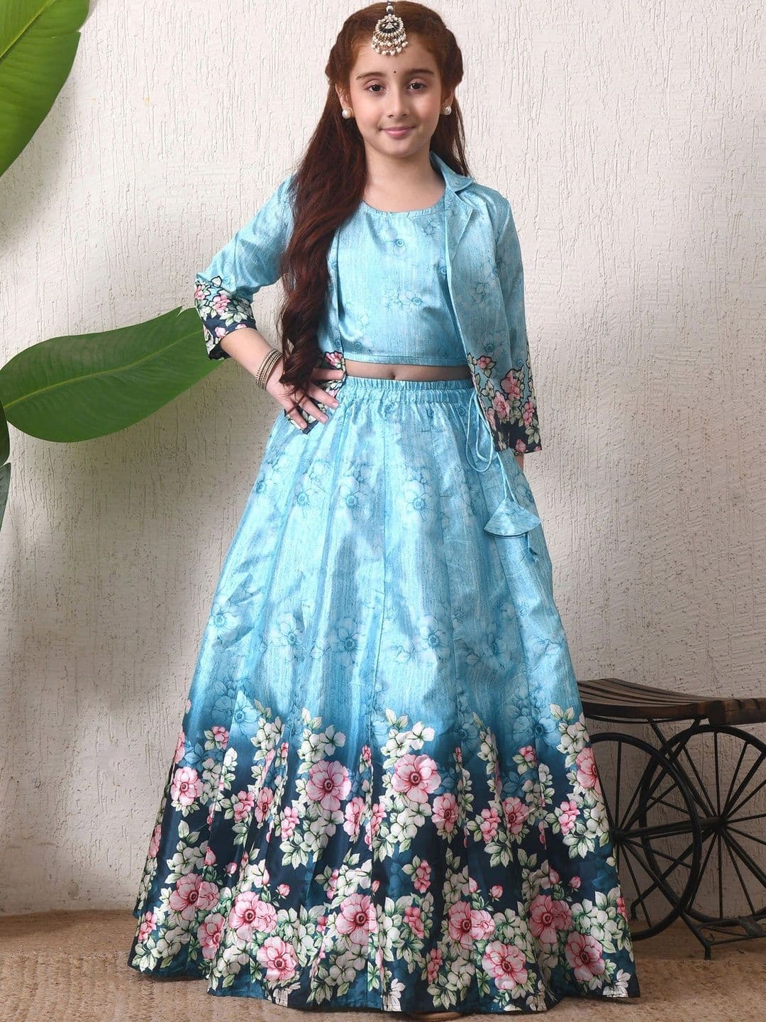 Indi-Loom Couture Girls Printed Ready to Wear Lehenga & - view 1