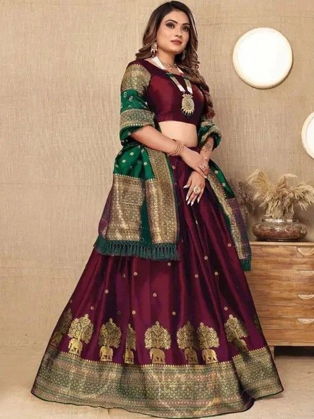 tathastufab Unstitched Lehenga & Blouse With Dupatta - view 1