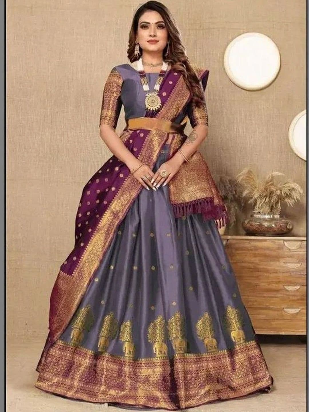 Kinjhit Fashion Unstitched Lehenga & Blouse With Dupatta - view 1