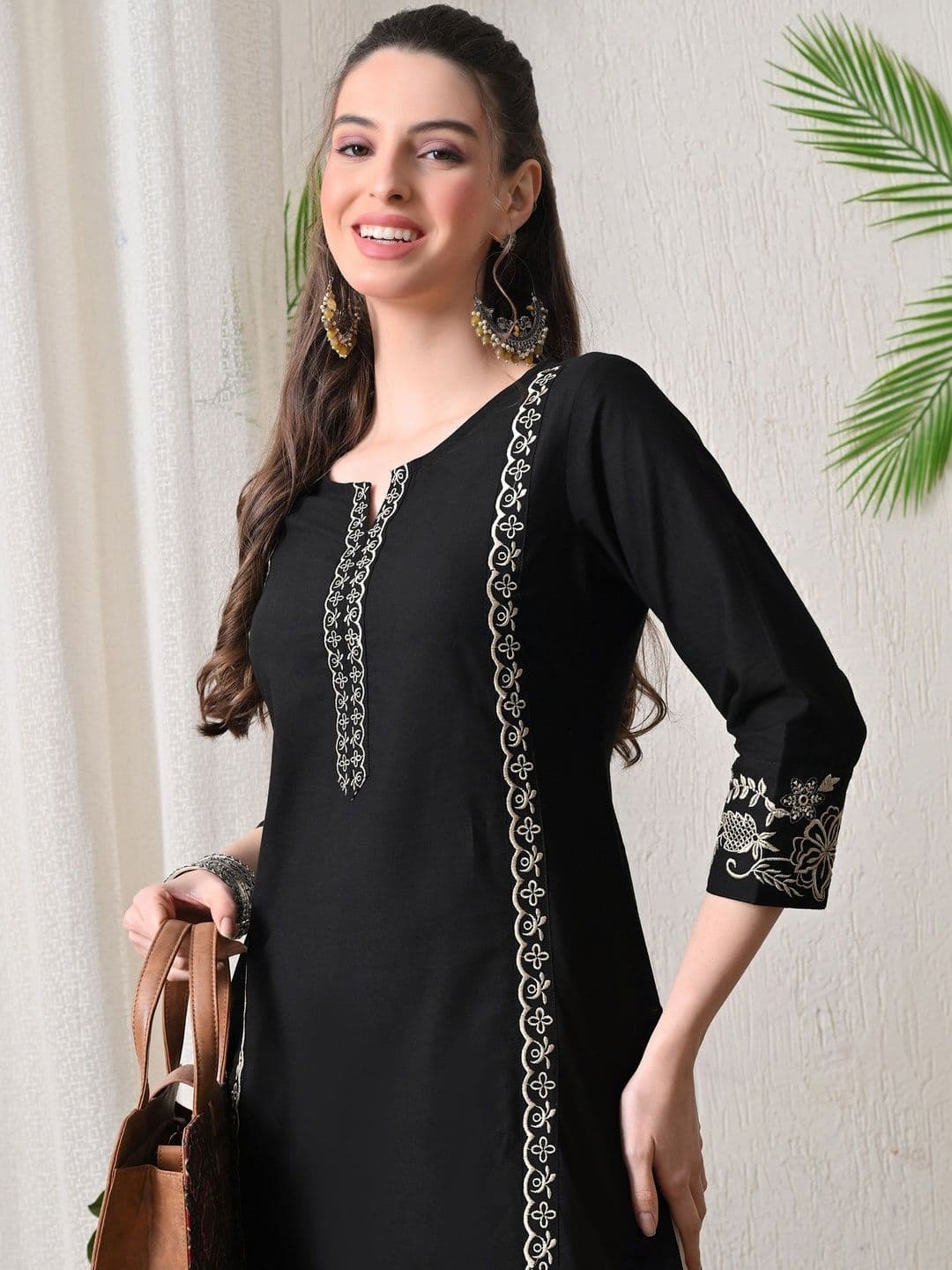 BKApparels Women Embroidered Thread Work Floral Kurta - view 1