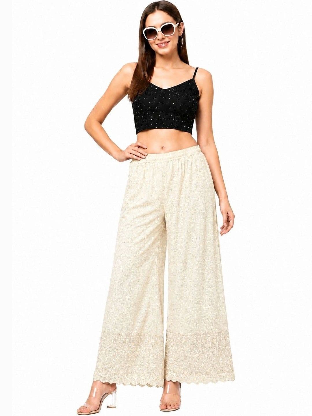 Thrifty Thread Women Knitted Ethnic Palazzos - view 1