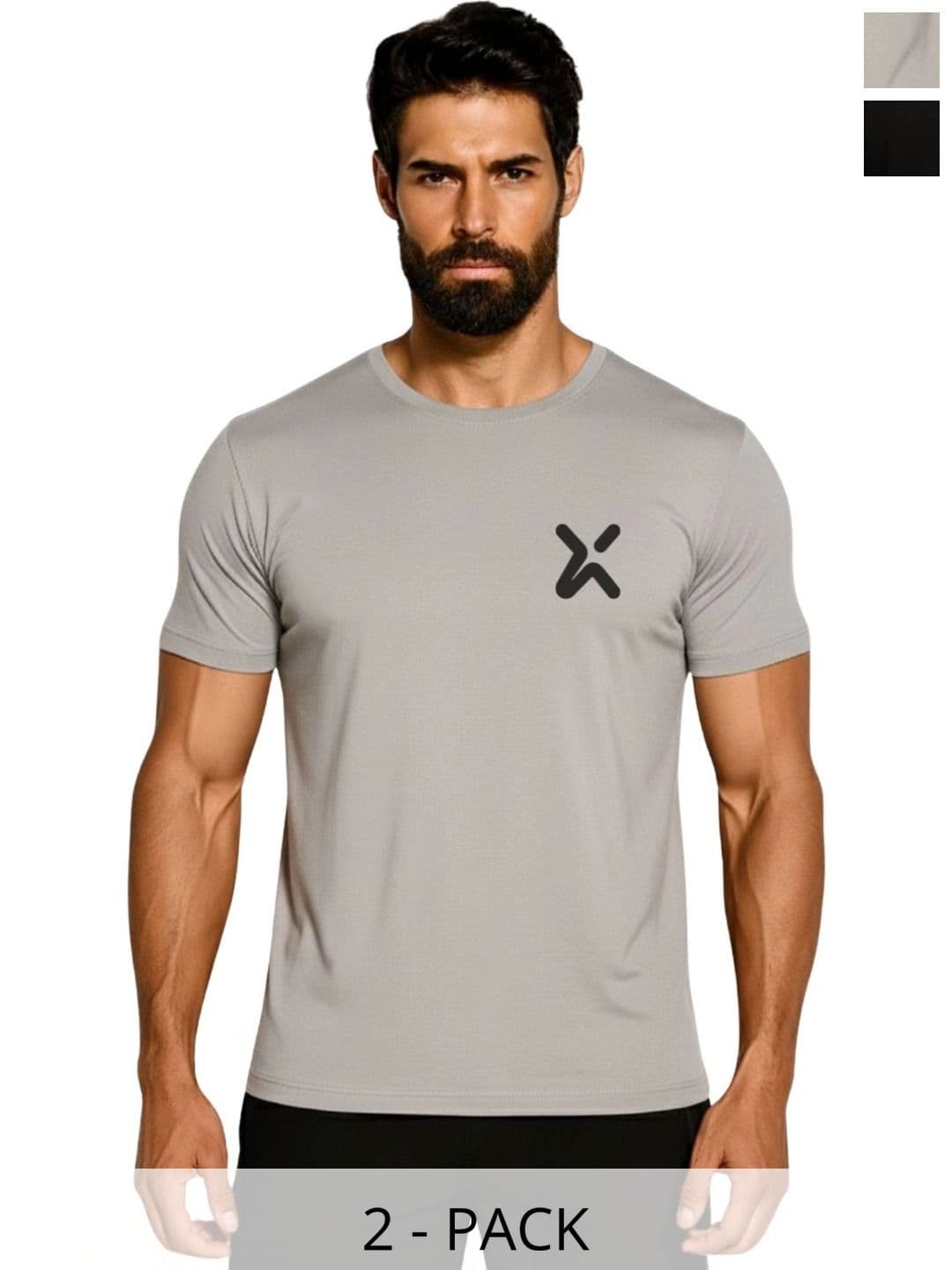 3Colors Men Brand Logo 2 Printed Moisture Wicking T-shirt - view 1