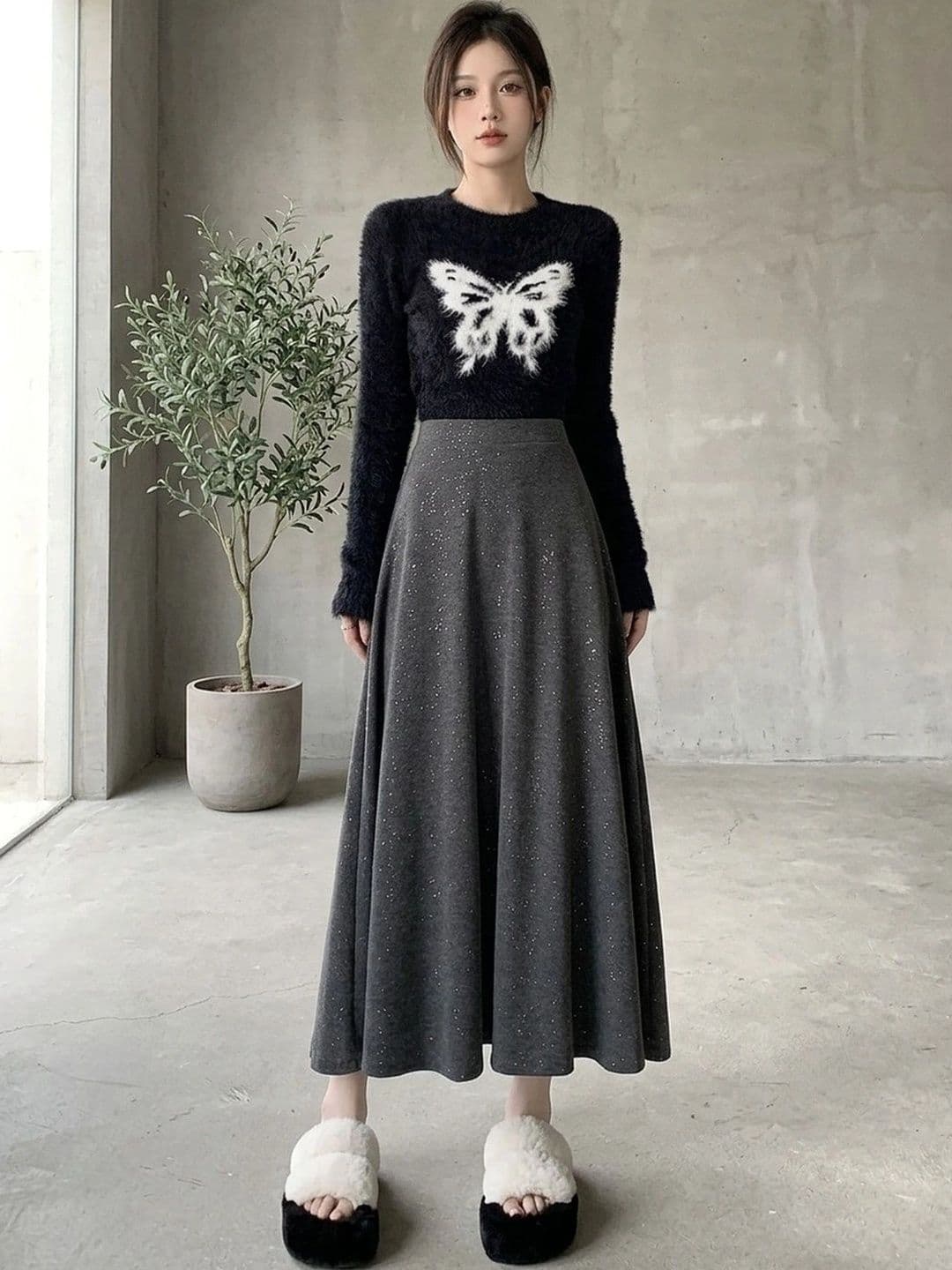Suo Women Maxi A-Line Skirt - view 1