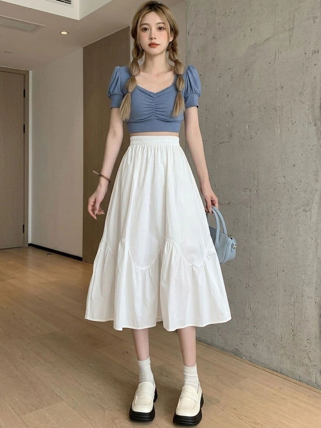 Suo Women Tiered Midi A-Line Skirt - view 1