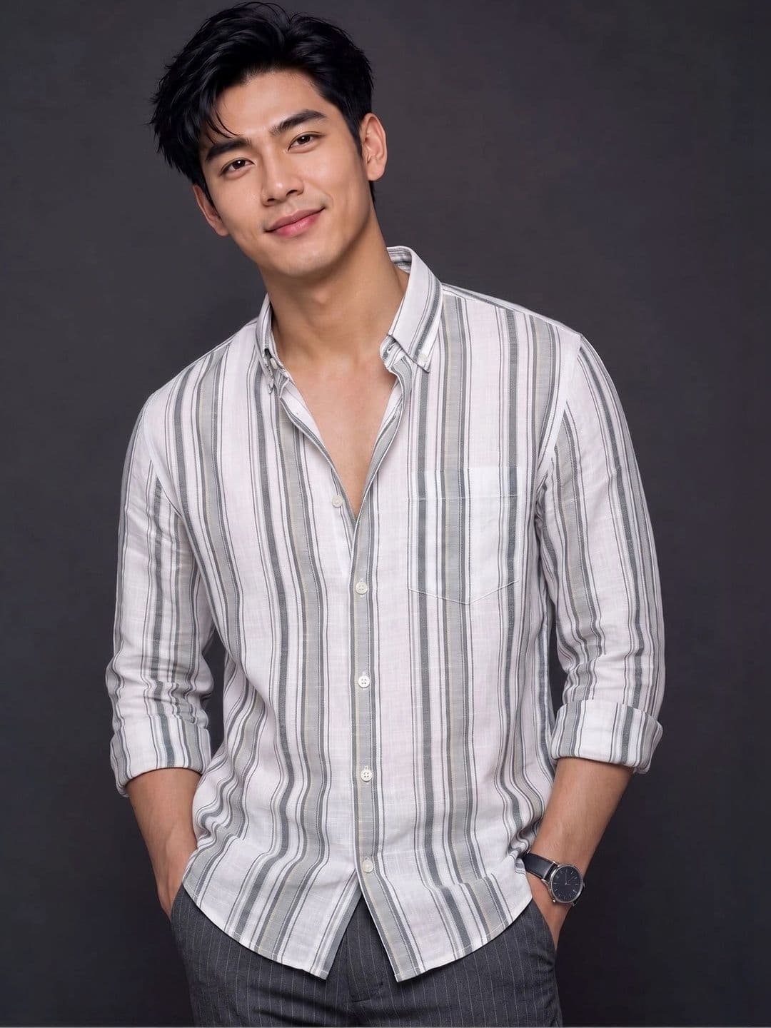 Nat Jastica Men Straight Striped Casual Shirt - view 1