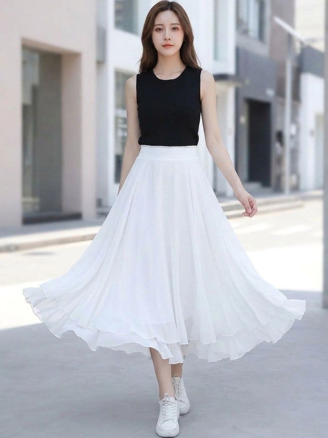 Suo Women Maxi Flared Skirt - view 1