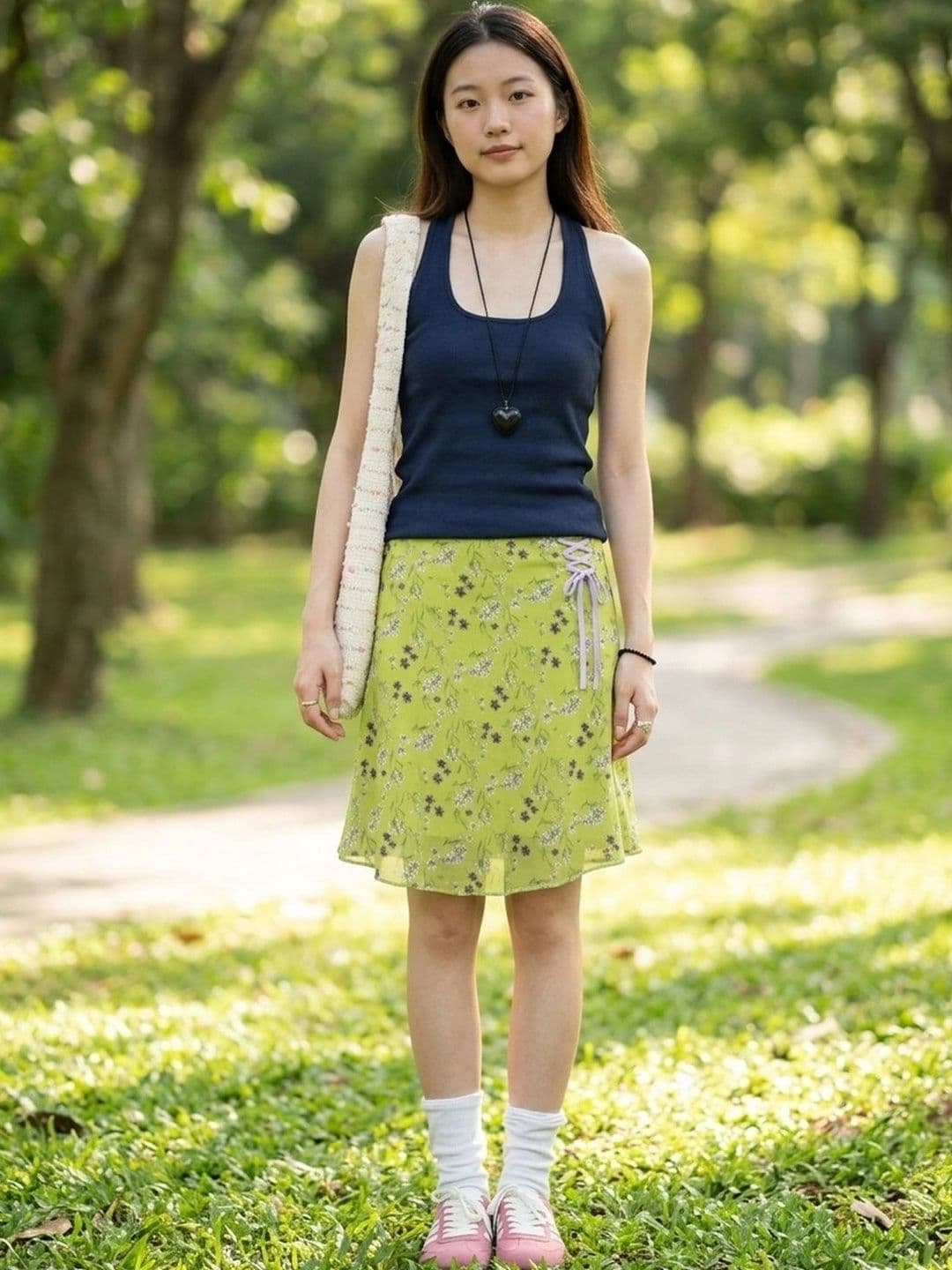 Suo Women Floral Above Knee A-Line Skirt - view 1