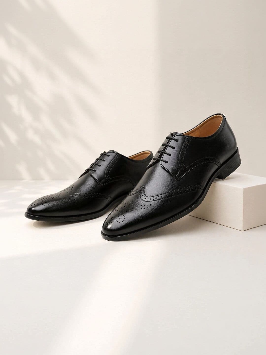 HERE&NOW Men Textured Pointed Toe Lace-Ups Formal Brogues - view 1
