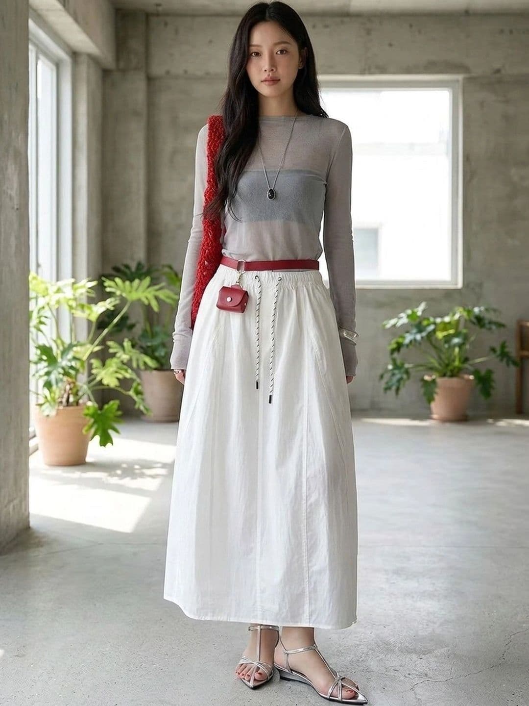 Suo Women Midi A-Line Skirt - view 1