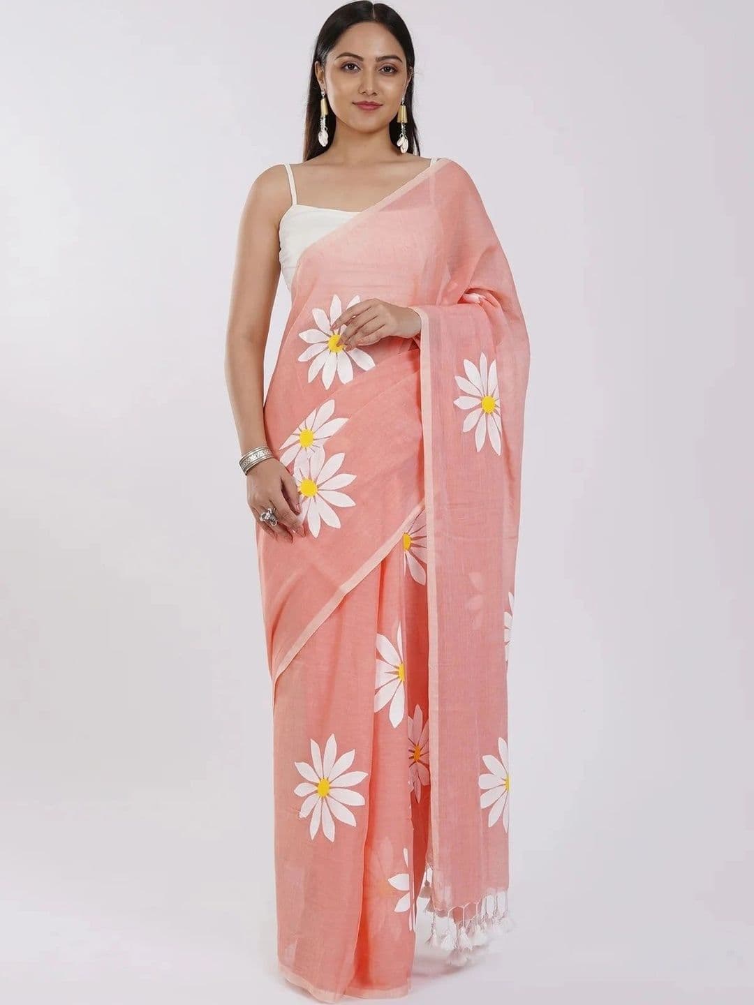 vidhyarani Floral Silk Cotton Saree - view 1