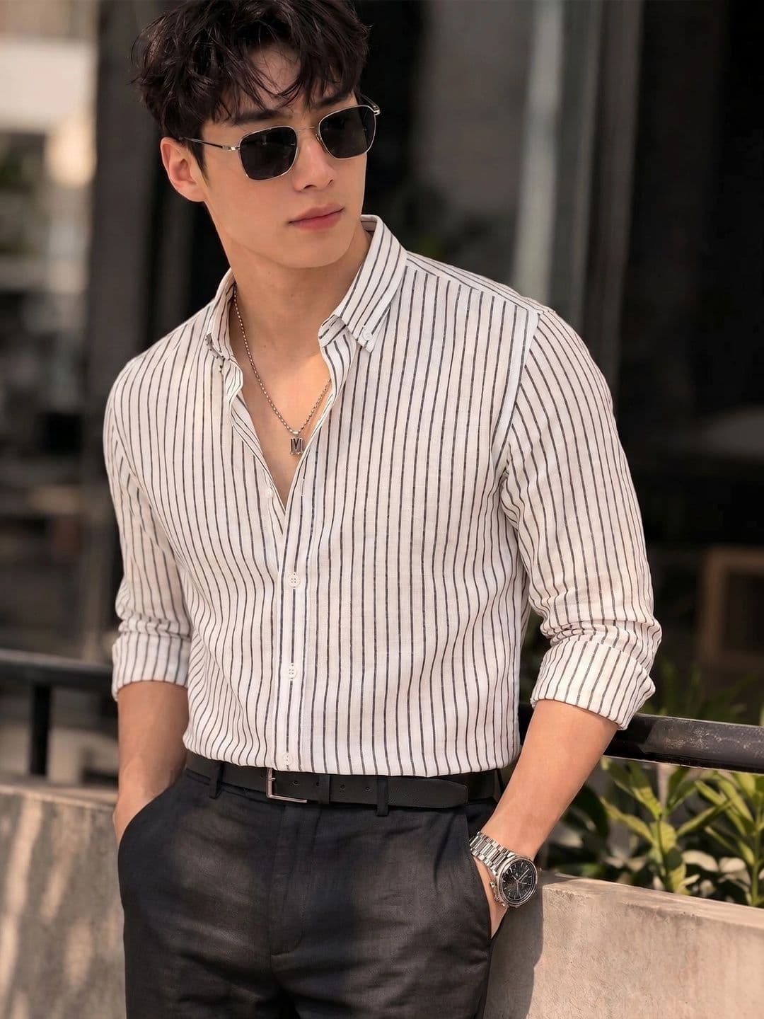 Nat Jastica Men Straight Striped Casual Shirt - view 1