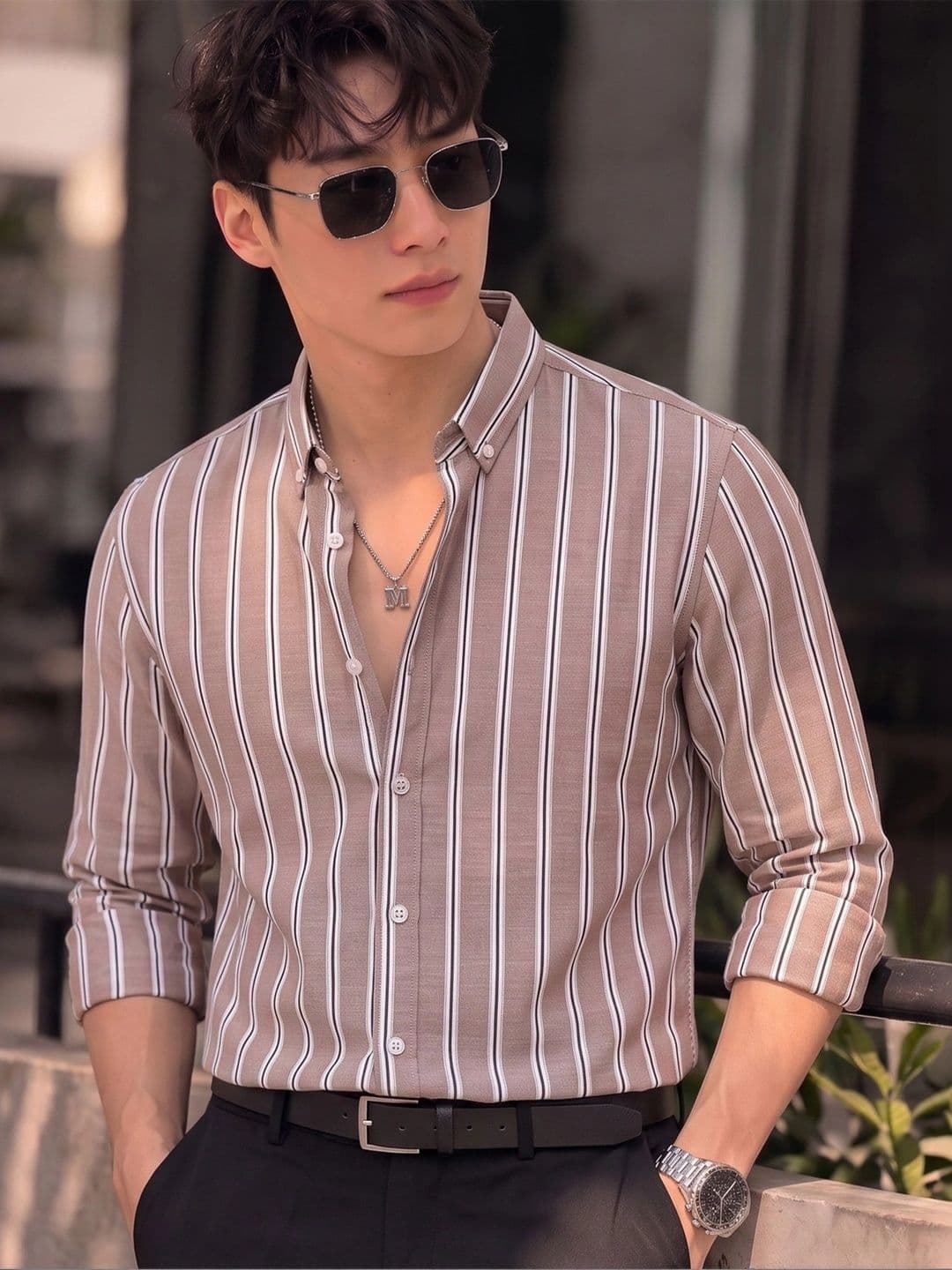 Nat Jastica Men Straight Striped Casual Shirt - view 1