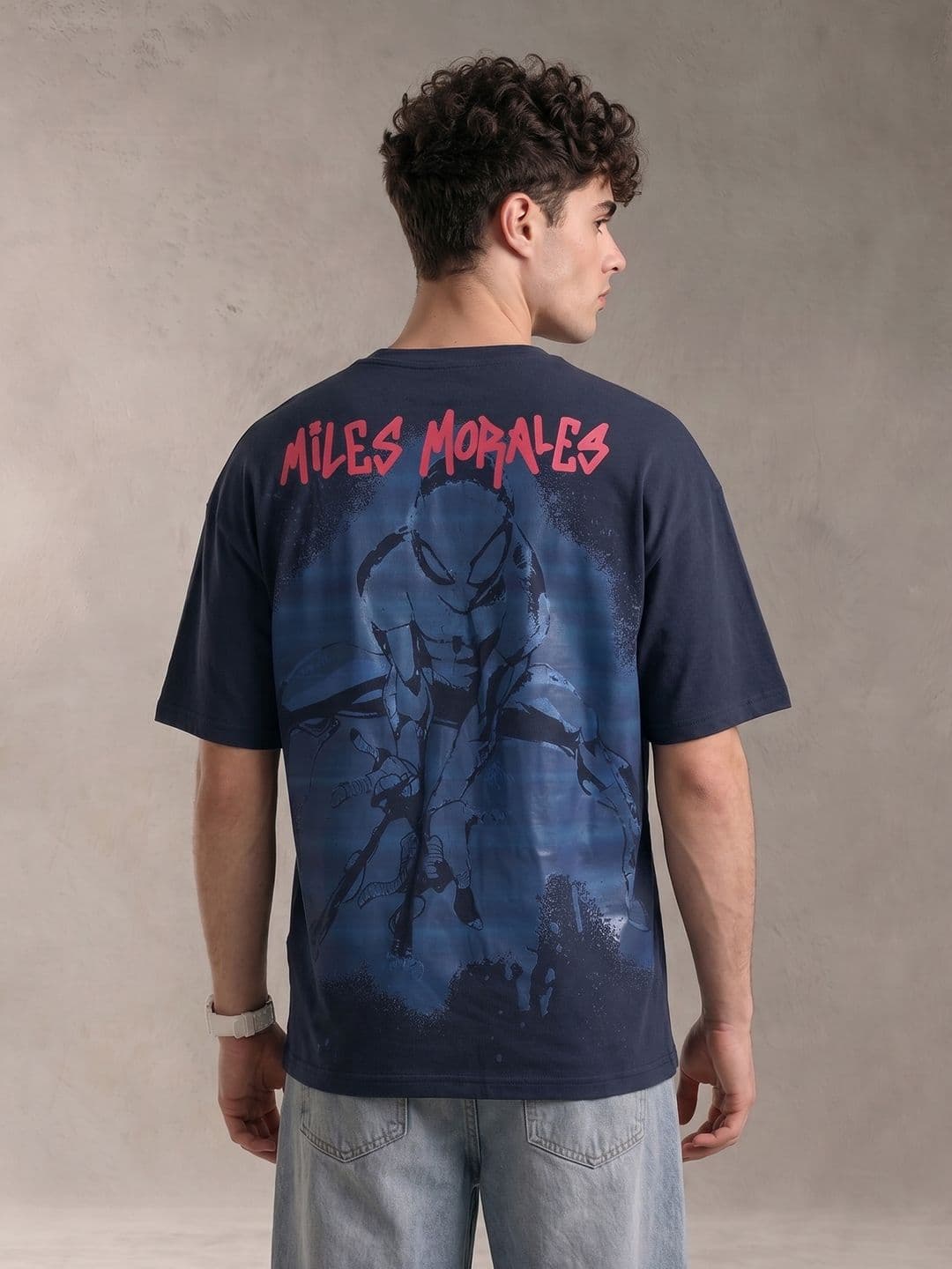 Kook N Keech Oversized Fit Spider-Man Graphic Printed Pure Cotton T-shirt - view 1