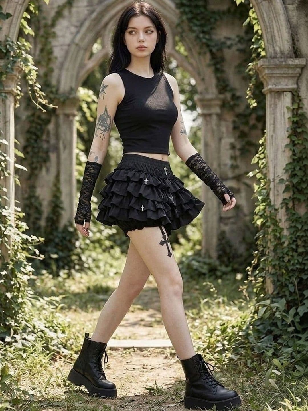 Suo Women Frills Bows and Ruffles Mini Flared Skirt - view 1