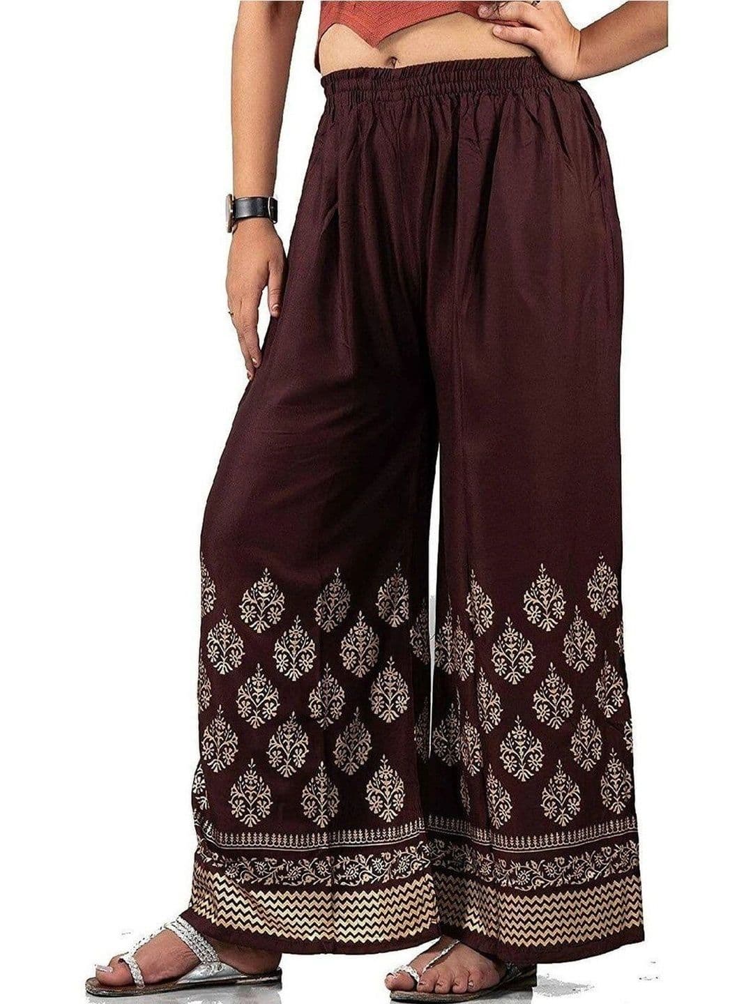 SMASUM Women Ethnic Motifs Printed Knitted Ethnic Palazzos - view 1