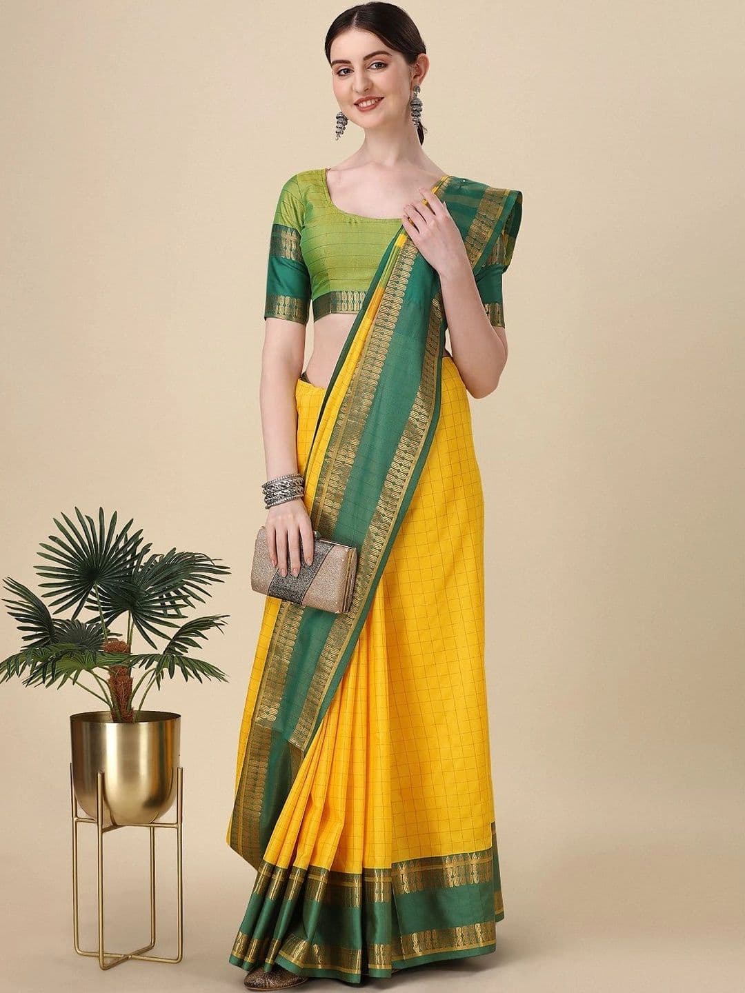 vidhyarani Woven Design Zari Silk Cotton Saree - view 1