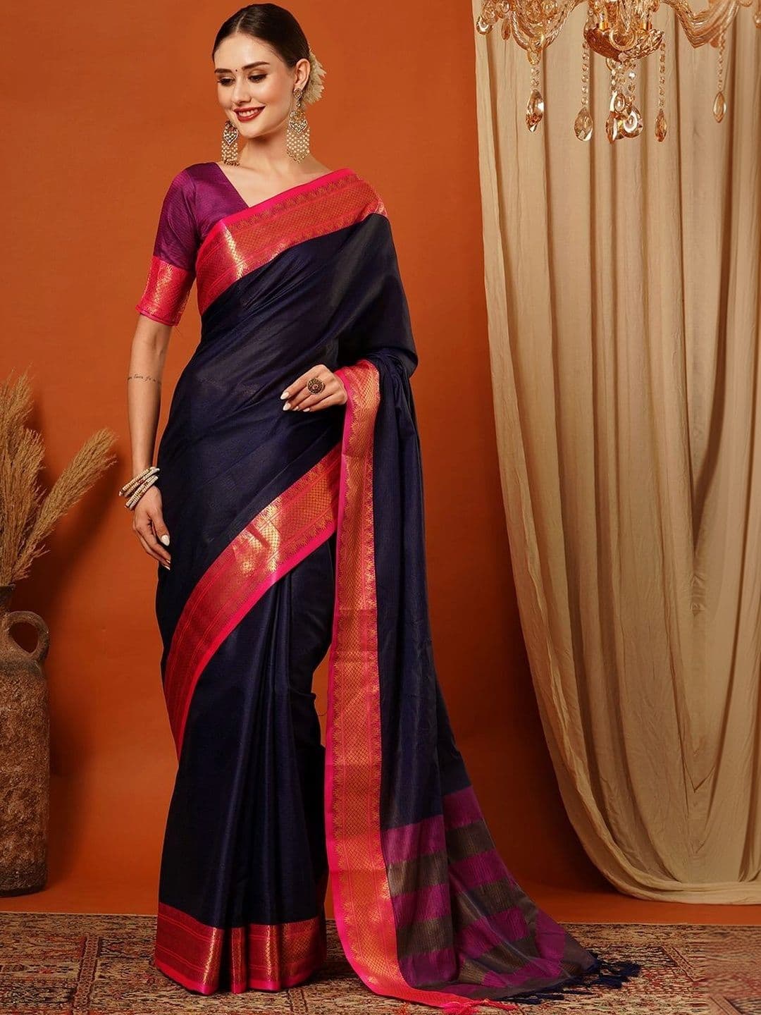 vidhyarani Silk Cotton Saree - view 1